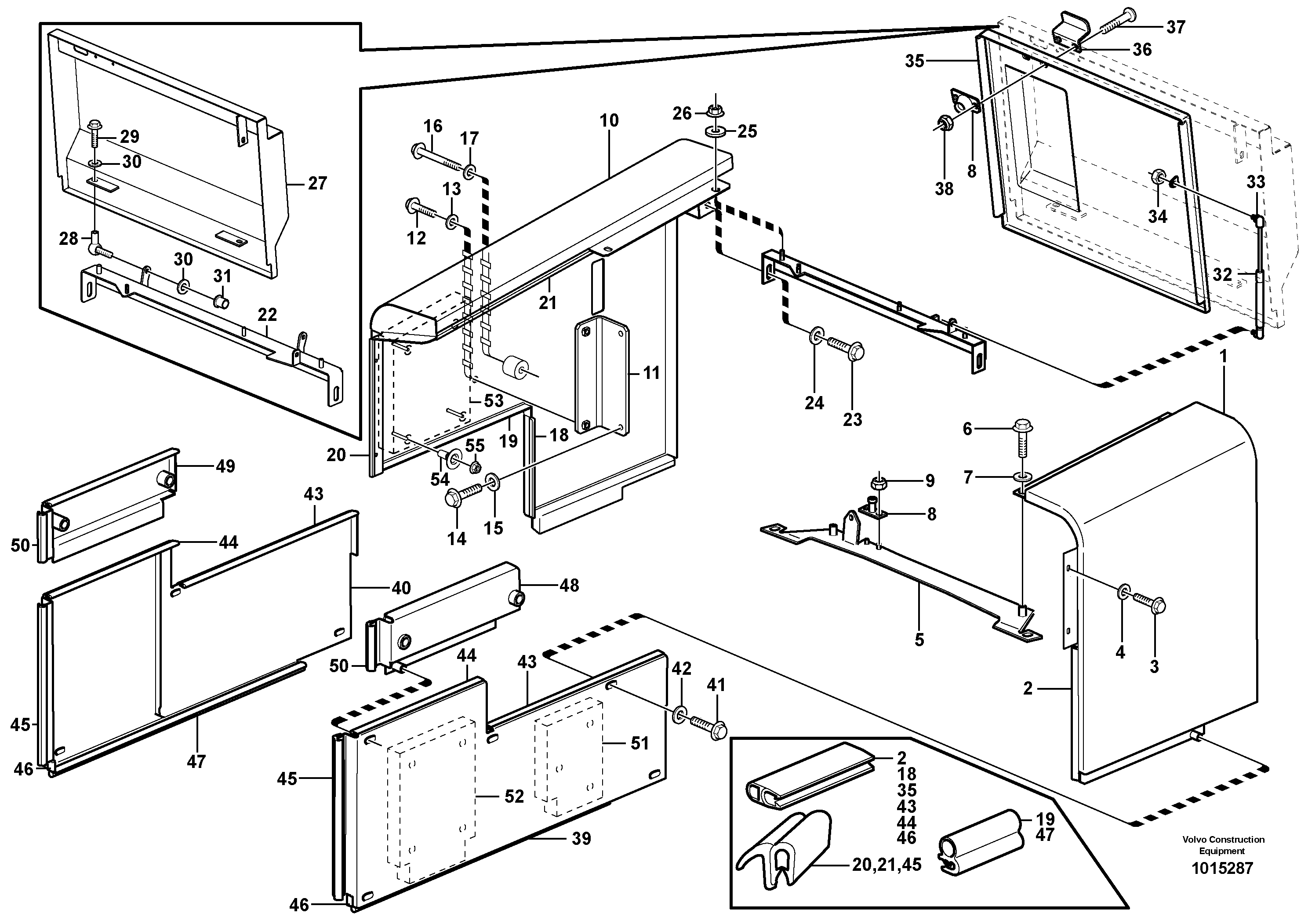 Схема запчастей Volvo L180E - 34132 Hatches, hydraulic fluid tank L180E HIGH-LIFT S/N 8002 - 9407