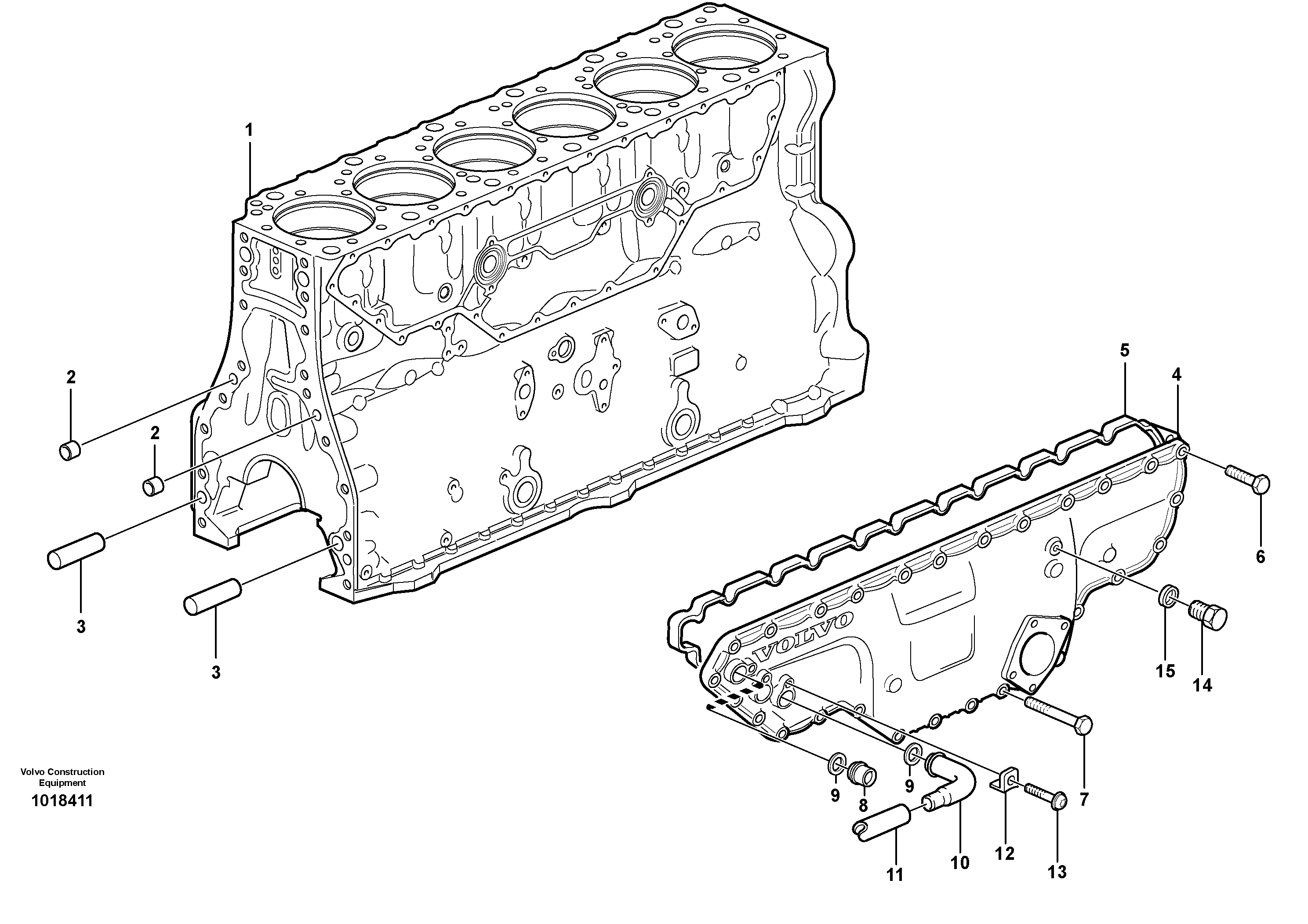 Схема запчастей Volvo L180E - 103233 Блок цилиндров L180E S/N 8002 - 9407