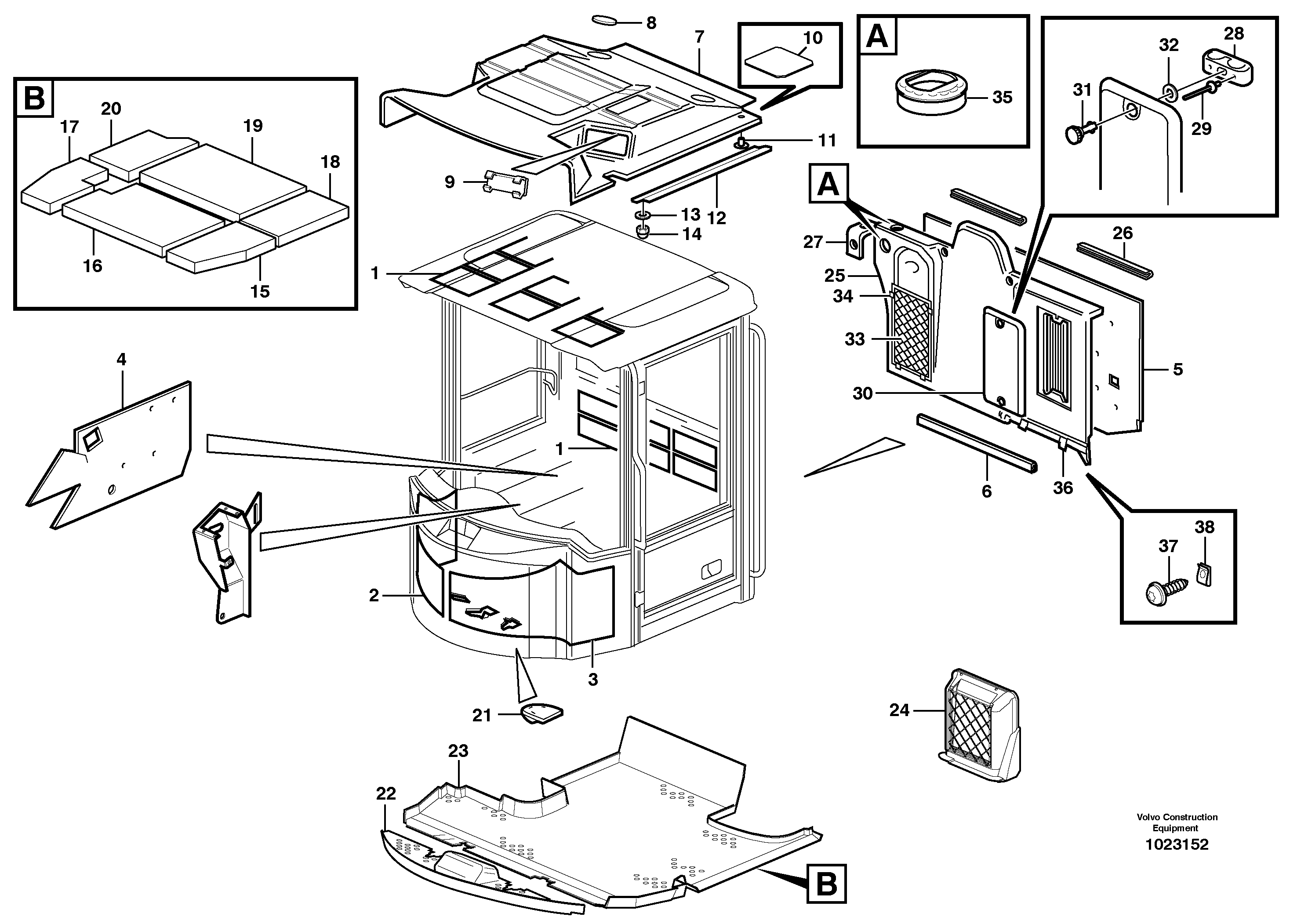 Схема запчастей Volvo L180E - 70100 Insulating matting L180E S/N 8002 - 9407