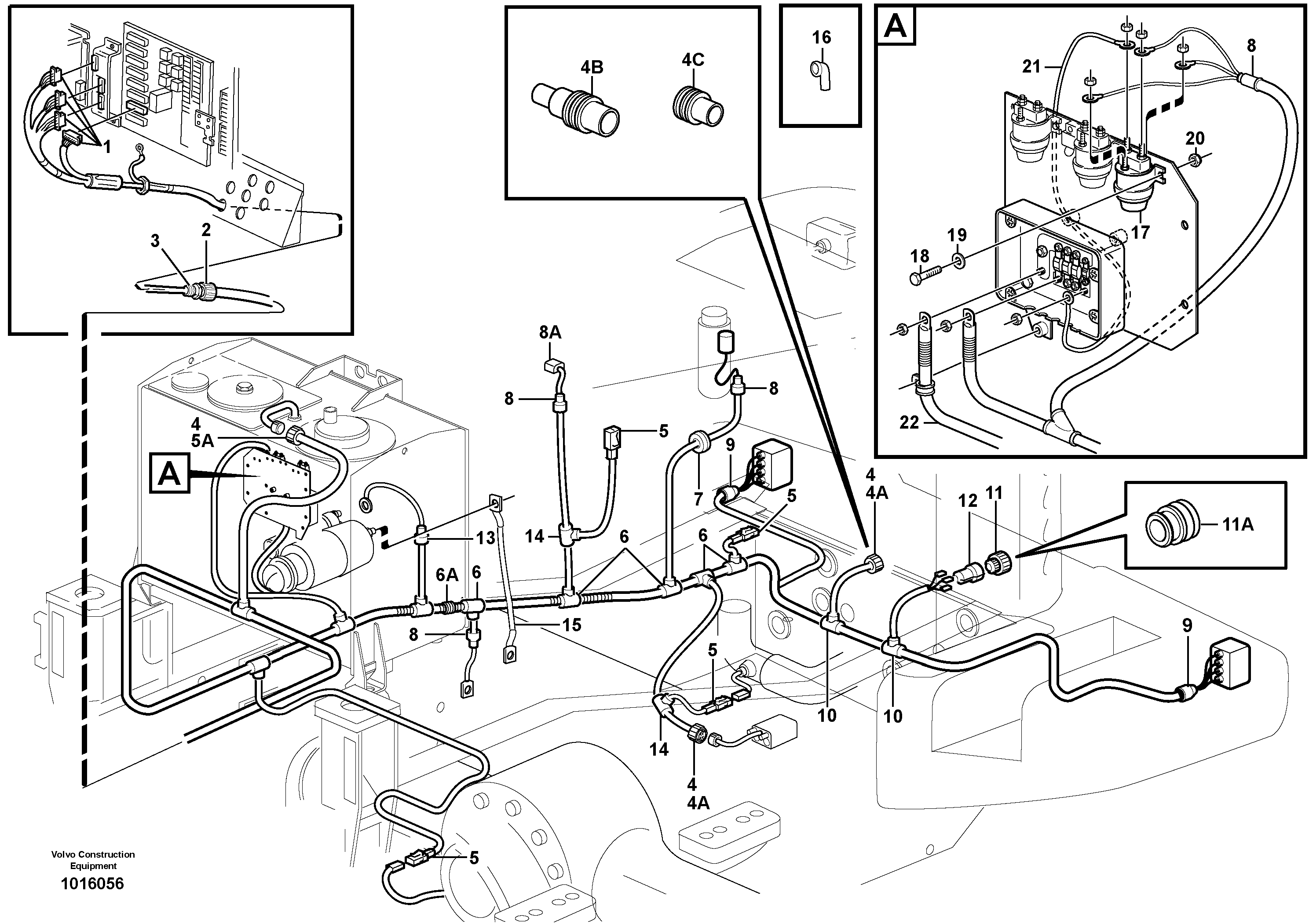 Схема запчастей Volvo L180E - 60263 Cable harness, rear L180E S/N 5004 - 7398 S/N 62501 - 62543 USA