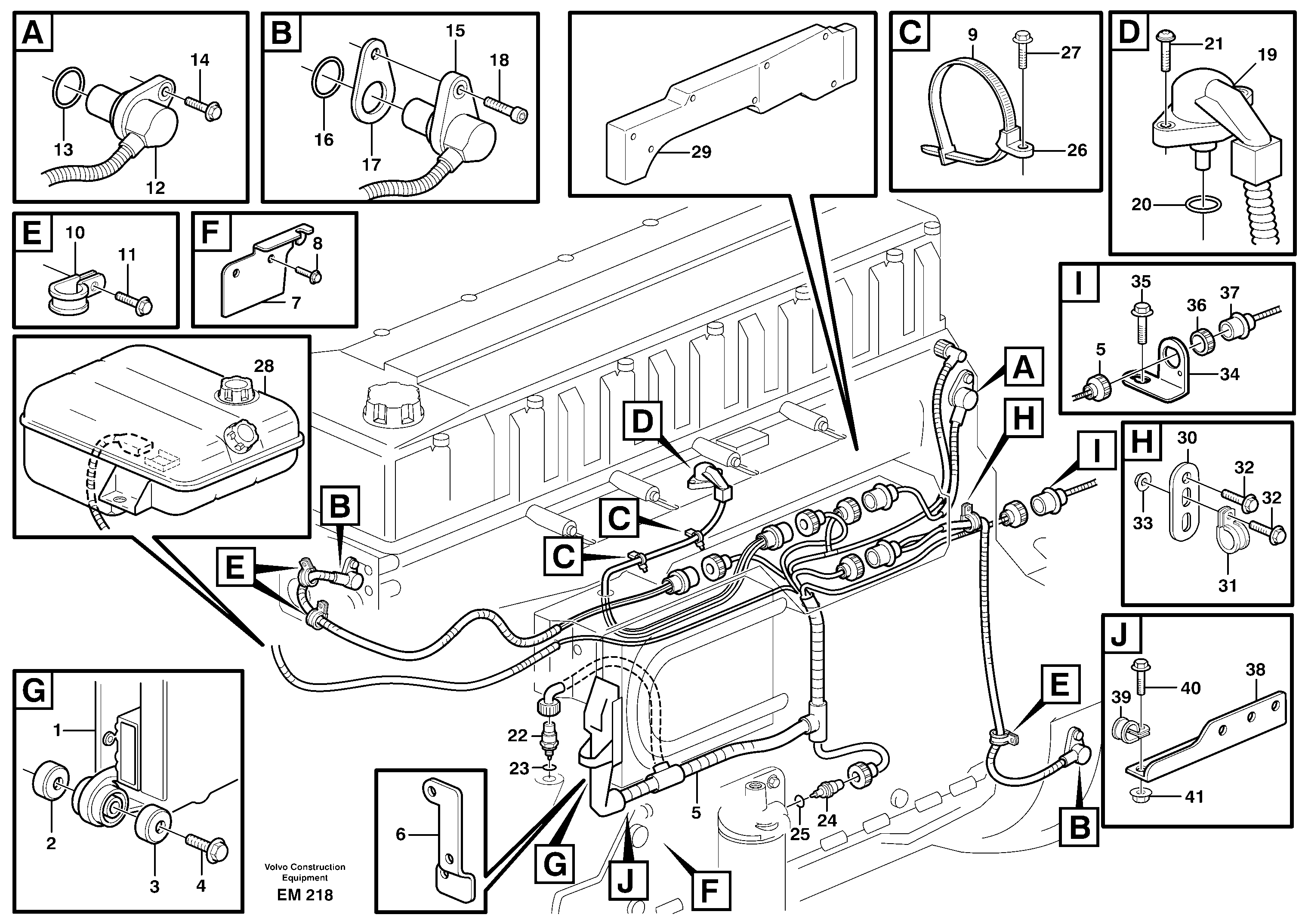 Схема запчастей Volvo L180E - 90492 Cable harness, engine ECU L180E S/N 5004 - 7398 S/N 62501 - 62543 USA