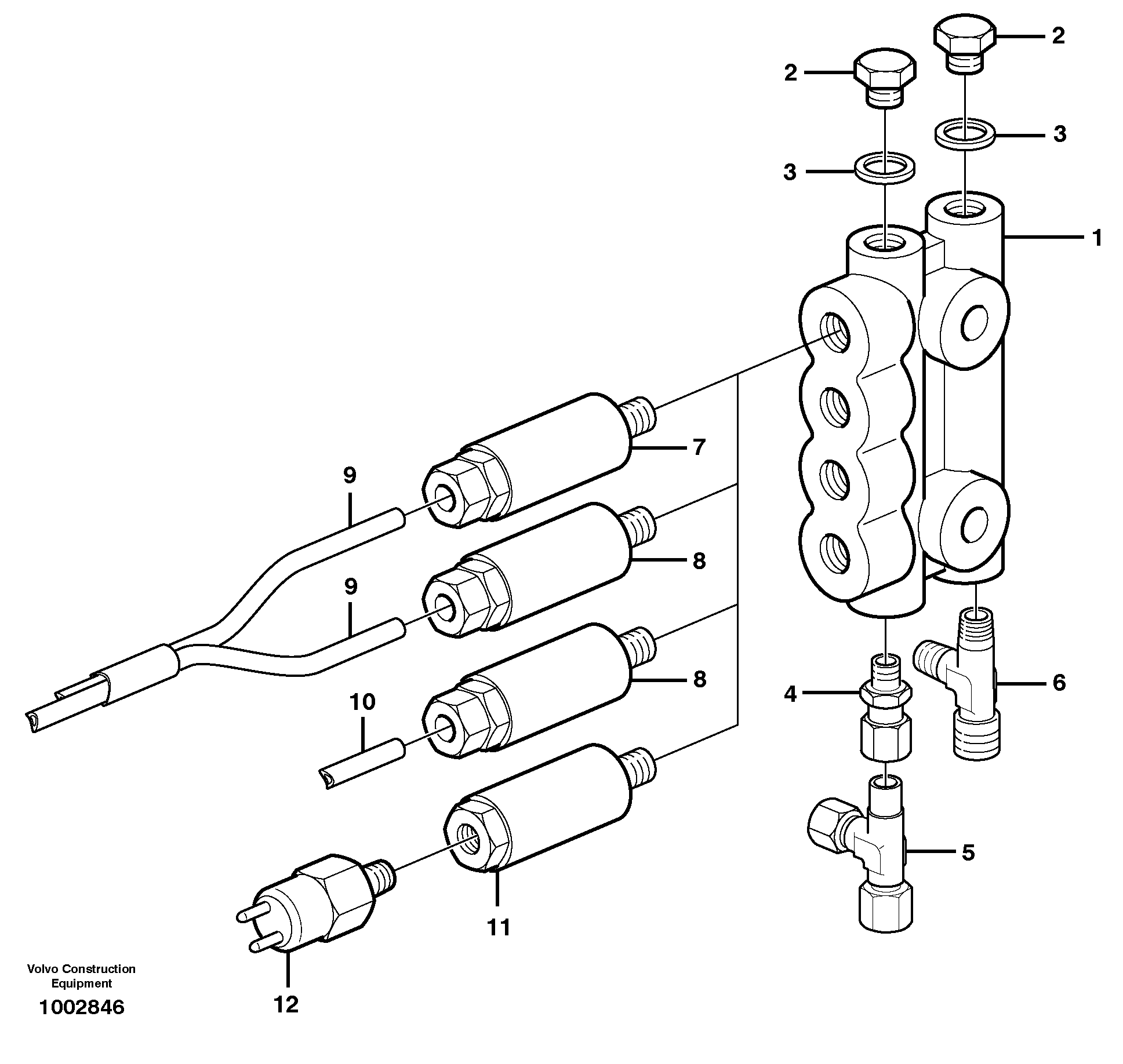 Схема запчастей Volvo L180E - 51678 Distribution block, B4 L180E HIGH-LIFT S/N 5004 - 7398