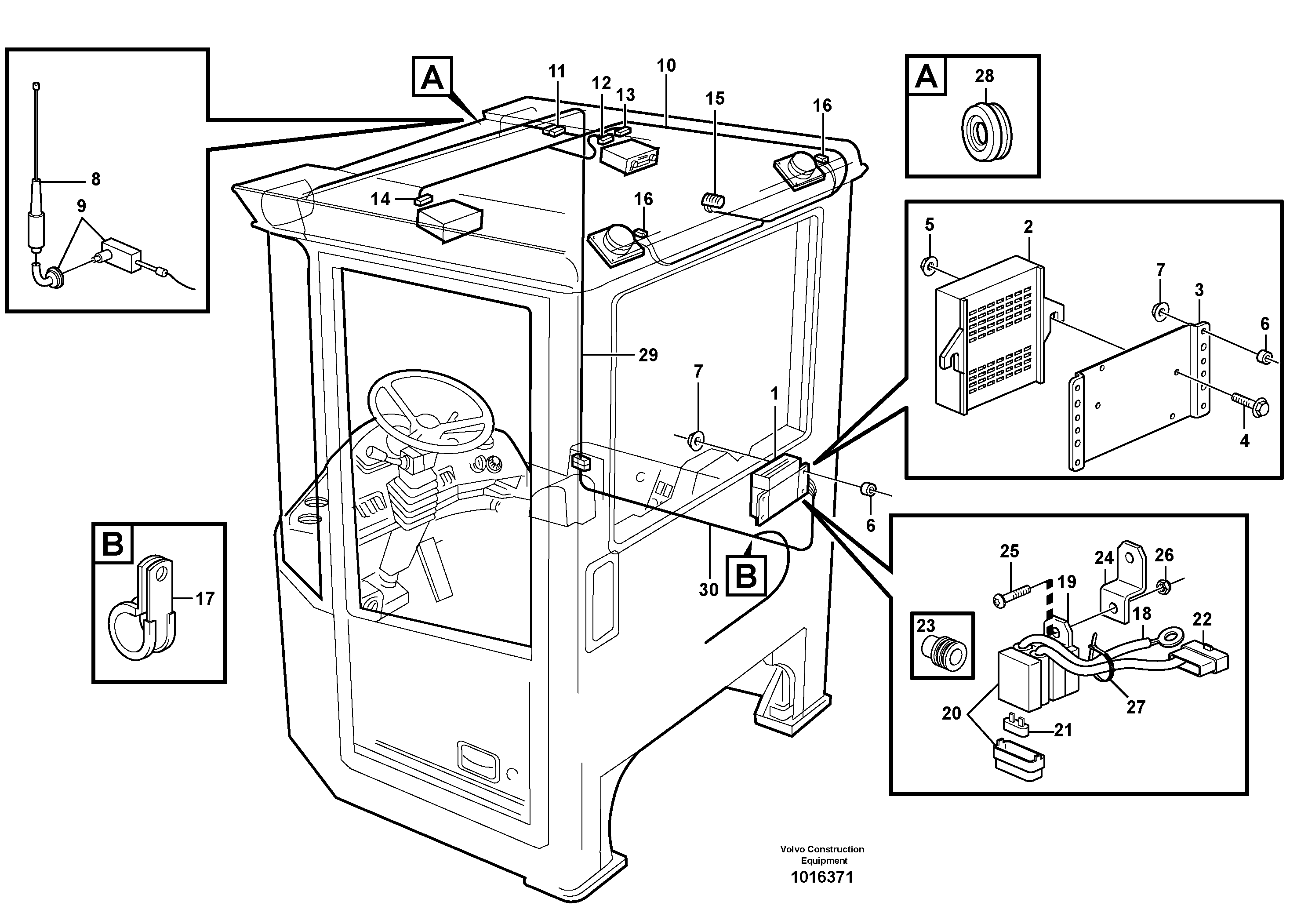 Схема запчастей Volvo L180E - 104126 Cable harness for radio L180E S/N 5004 - 7398 S/N 62501 - 62543 USA