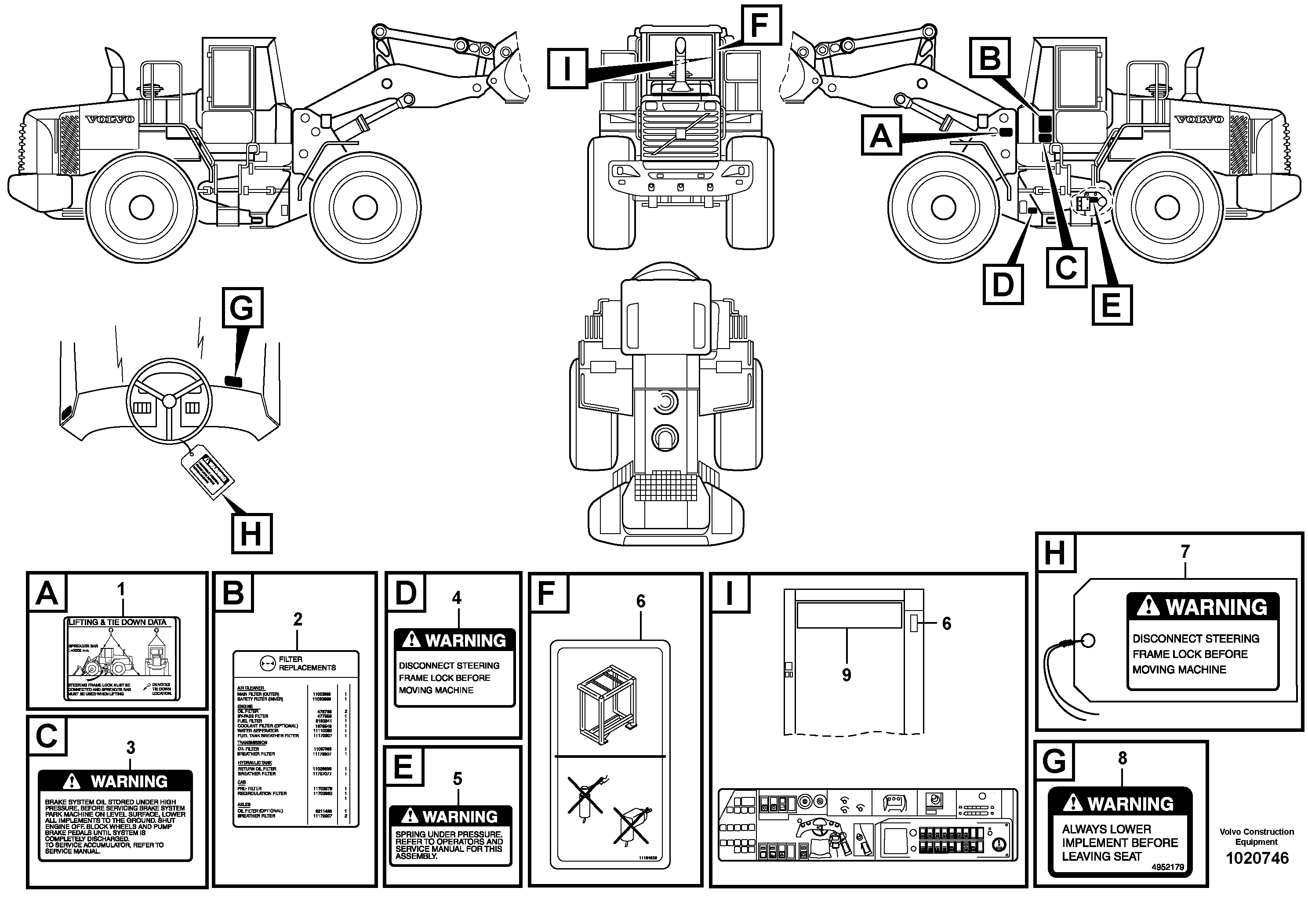 Схема запчастей Volvo L180E - 2979 Decals L180E S/N 8002 - 9407