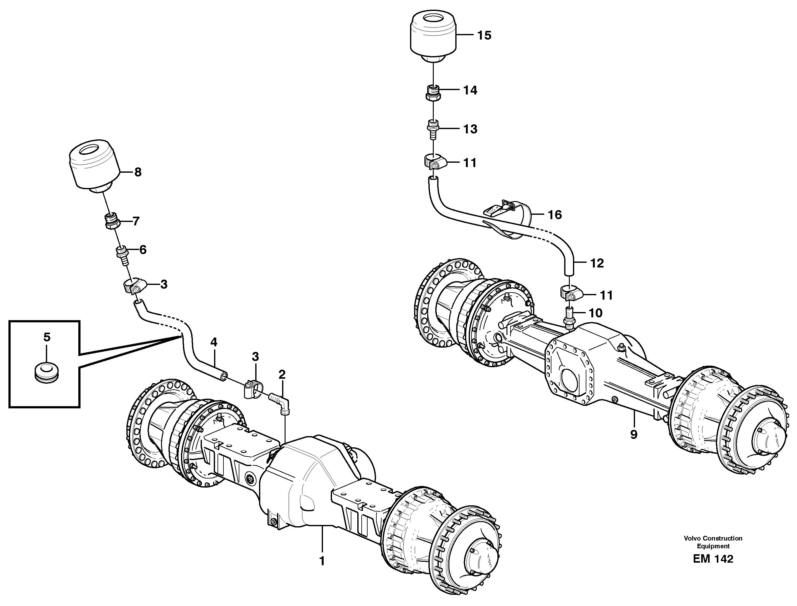 Схема запчастей Volvo L180E - 77890 Venting, planet shafts L180E S/N 5004 - 7398 S/N 62501 - 62543 USA