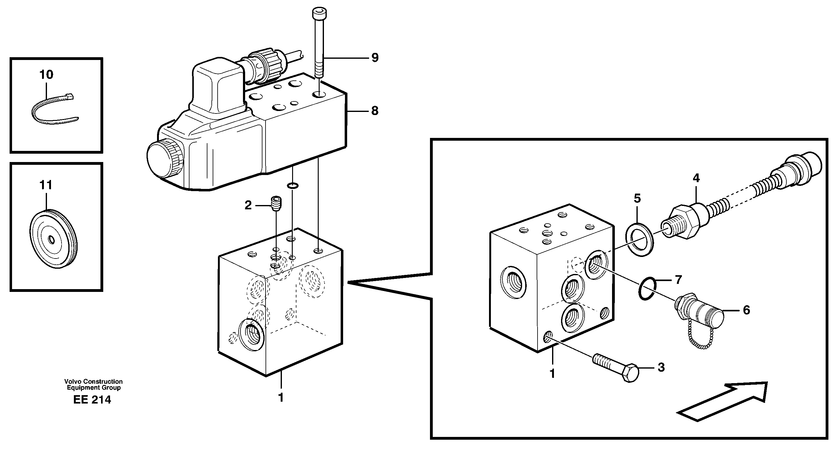 Схема запчастей Volvo L90D - 33254 Parking brake, connection block L90D