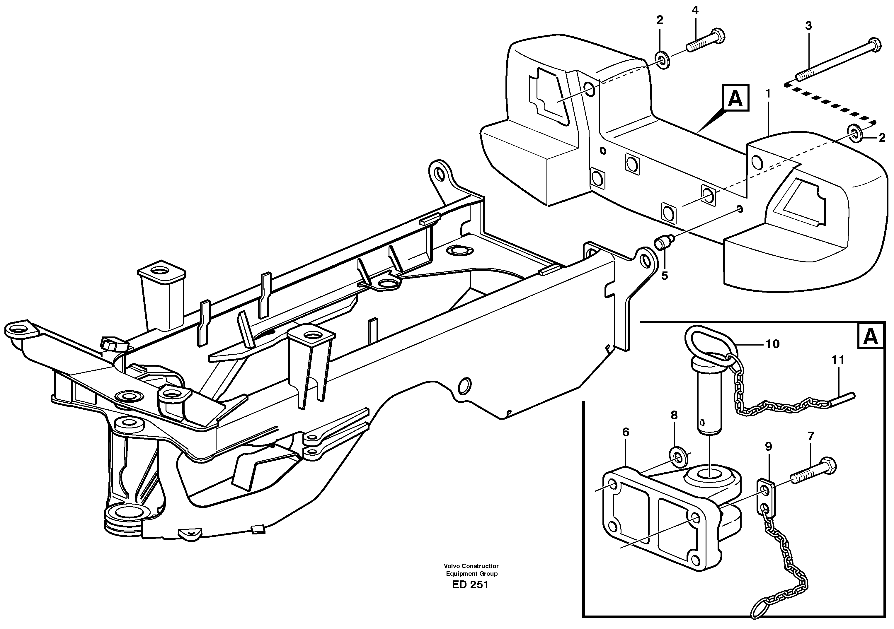 Схема запчастей Volvo L90D - 698 Противовес L90D