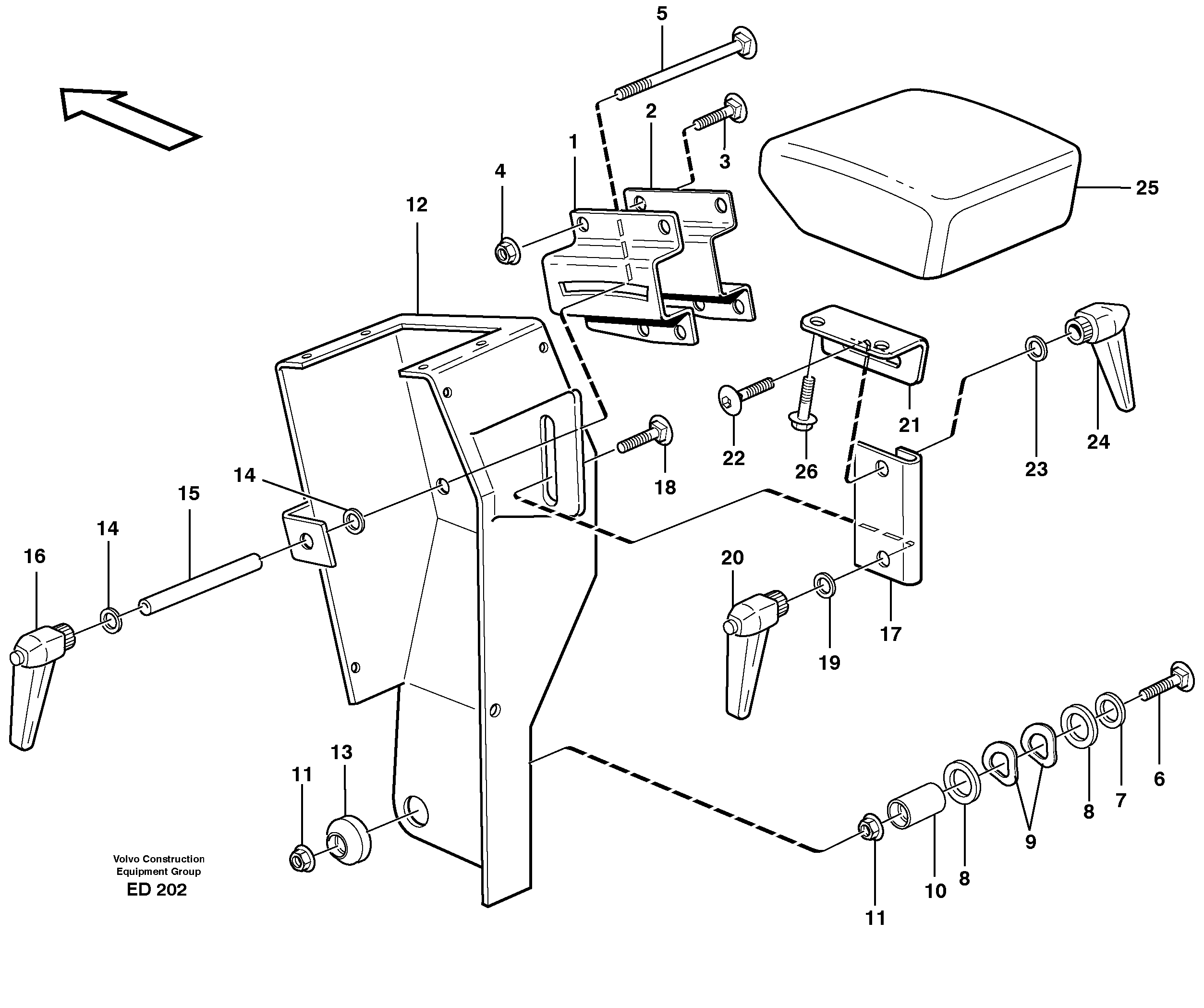 Схема запчастей Volvo L90D - 85096 Armrest L90D