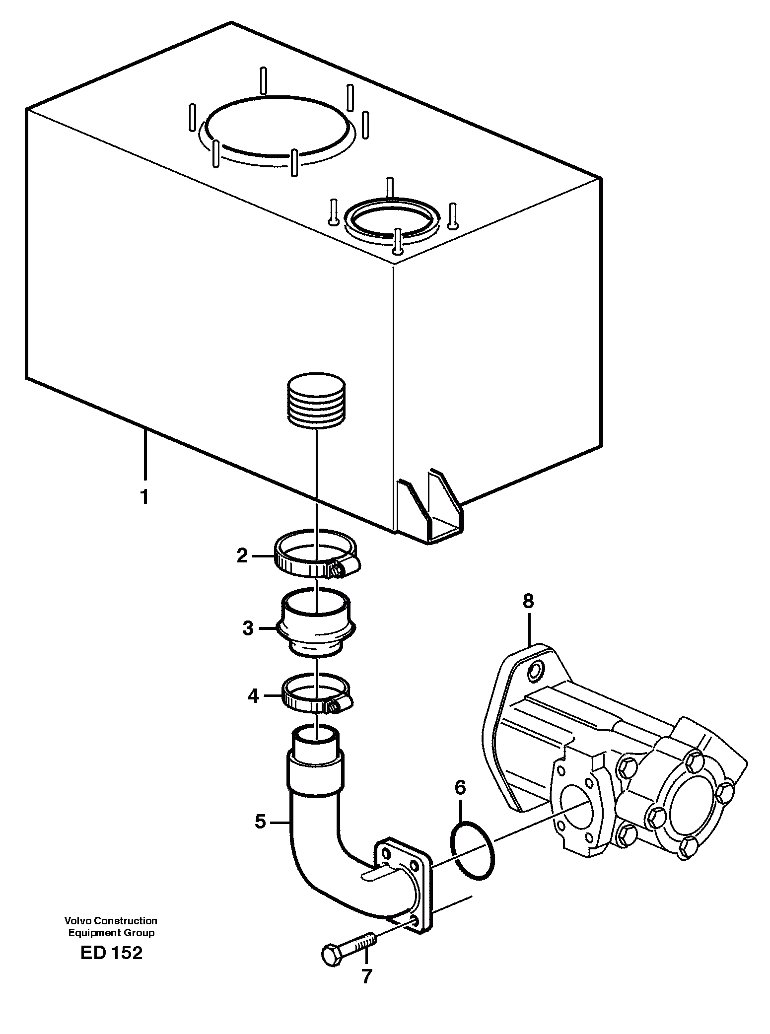 Схема запчастей Volvo L90D - 30191 Hydraulic system, suction line L90D