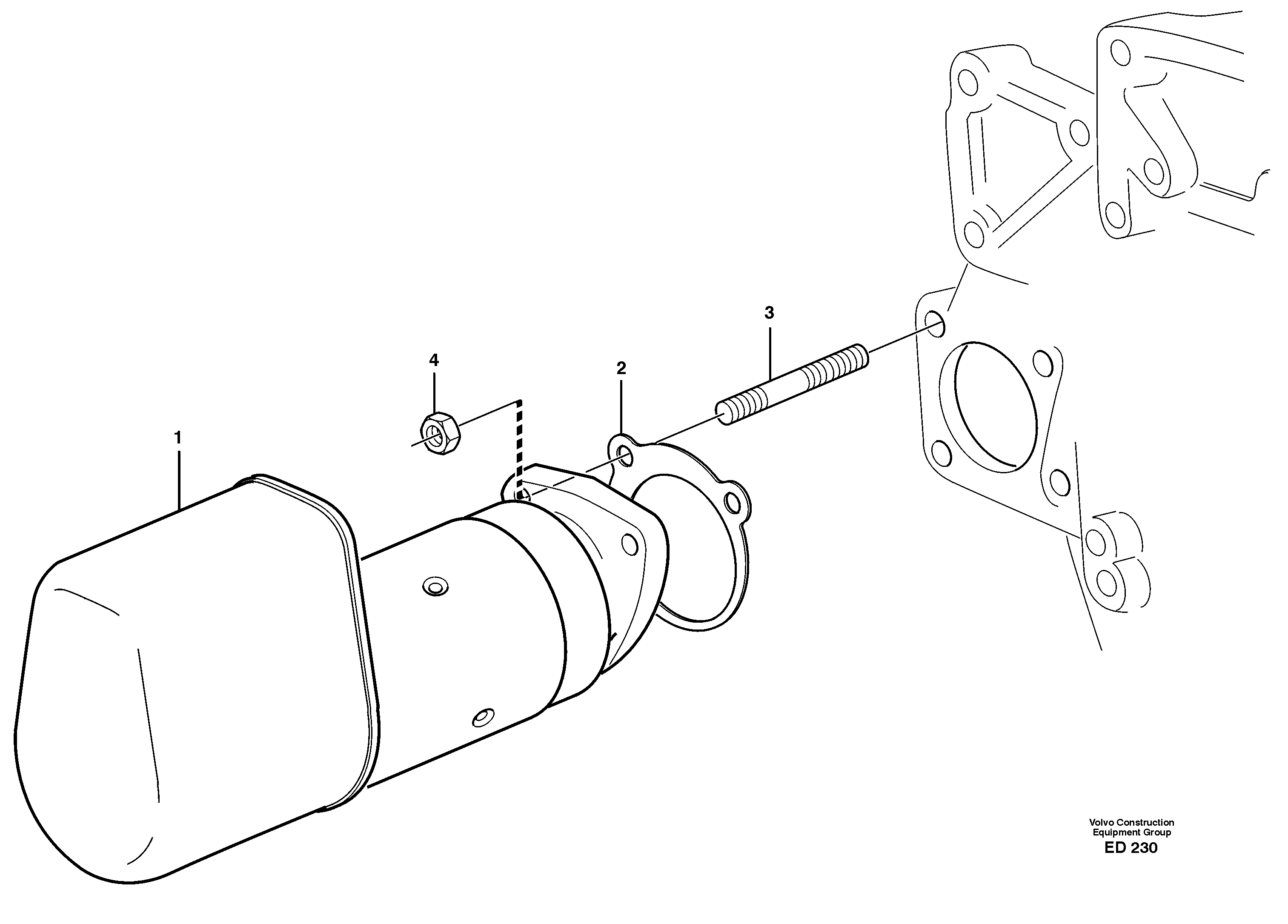 Схема запчастей Volvo L90D - 31212 Starter motor with assembling details L90D