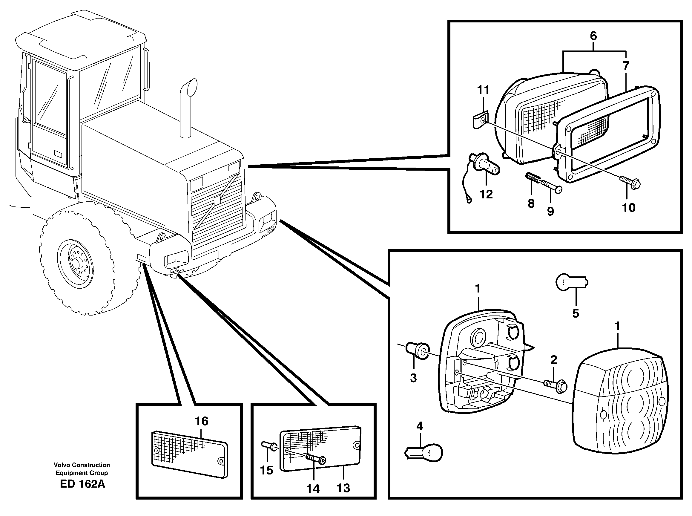 Схема запчастей Volvo L90D - 35109 Lighting, rear L90D