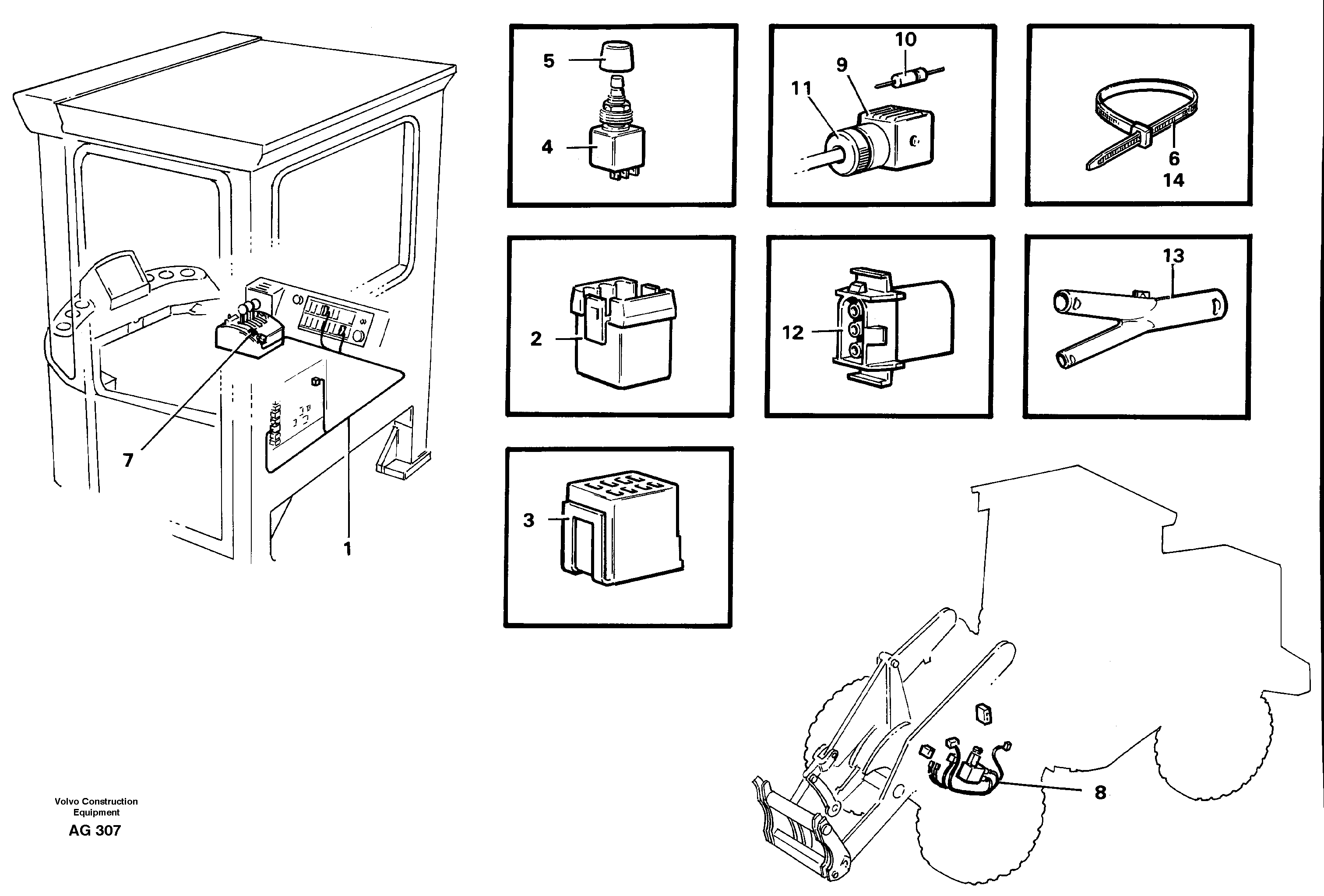 Схема запчастей Volvo L50C - 51071 Cable harness, boom suspension system L50B/L50C VOLVO BM VOLVO BM L50B/L50C SER NO - 10966