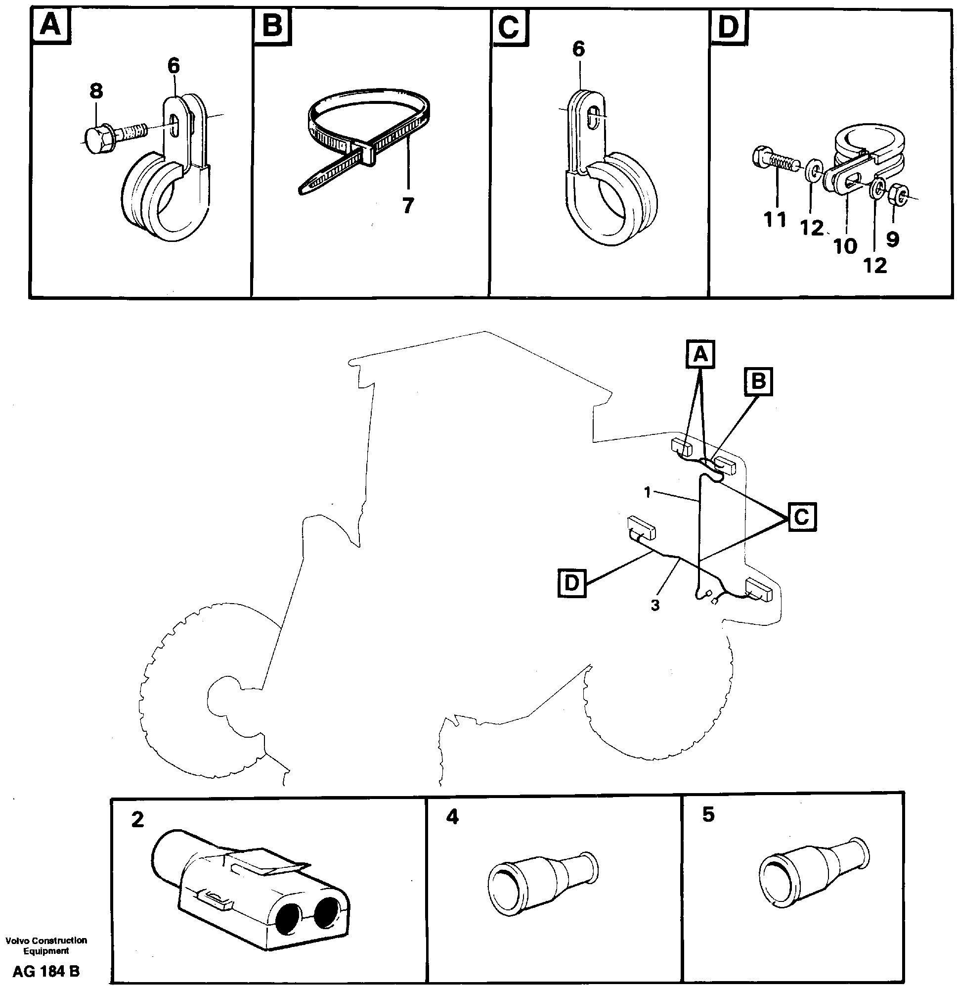 Схема запчастей Volvo L50C - 54945 Cable harness, rear L50B/L50C VOLVO BM VOLVO BM L50B/L50C SER NO - 10966