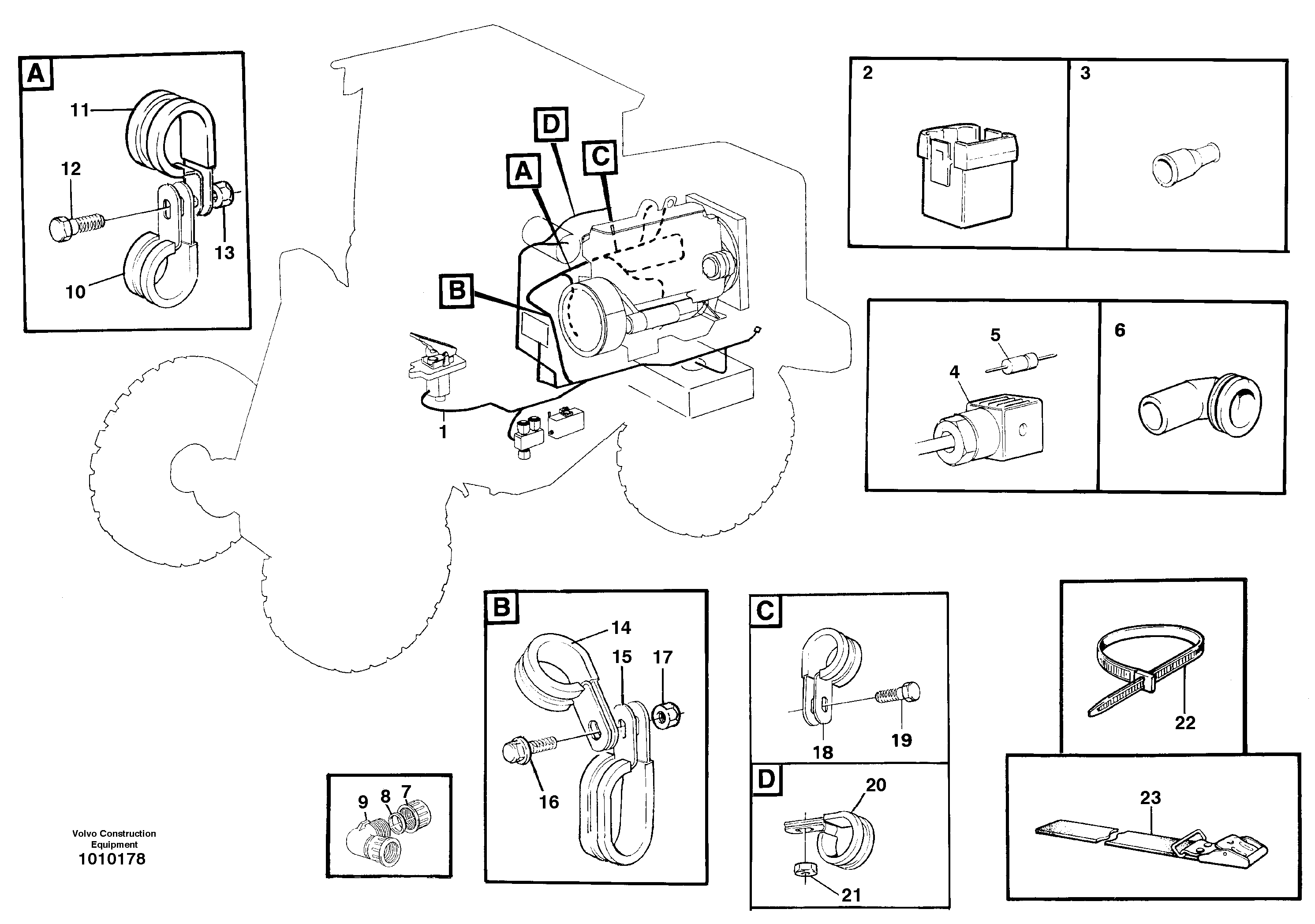 Схема запчастей Volvo L50C - 55189 Cable harness Engine L50B/L50C VOLVO BM VOLVO BM L50B/L50C SER NO - 10966
