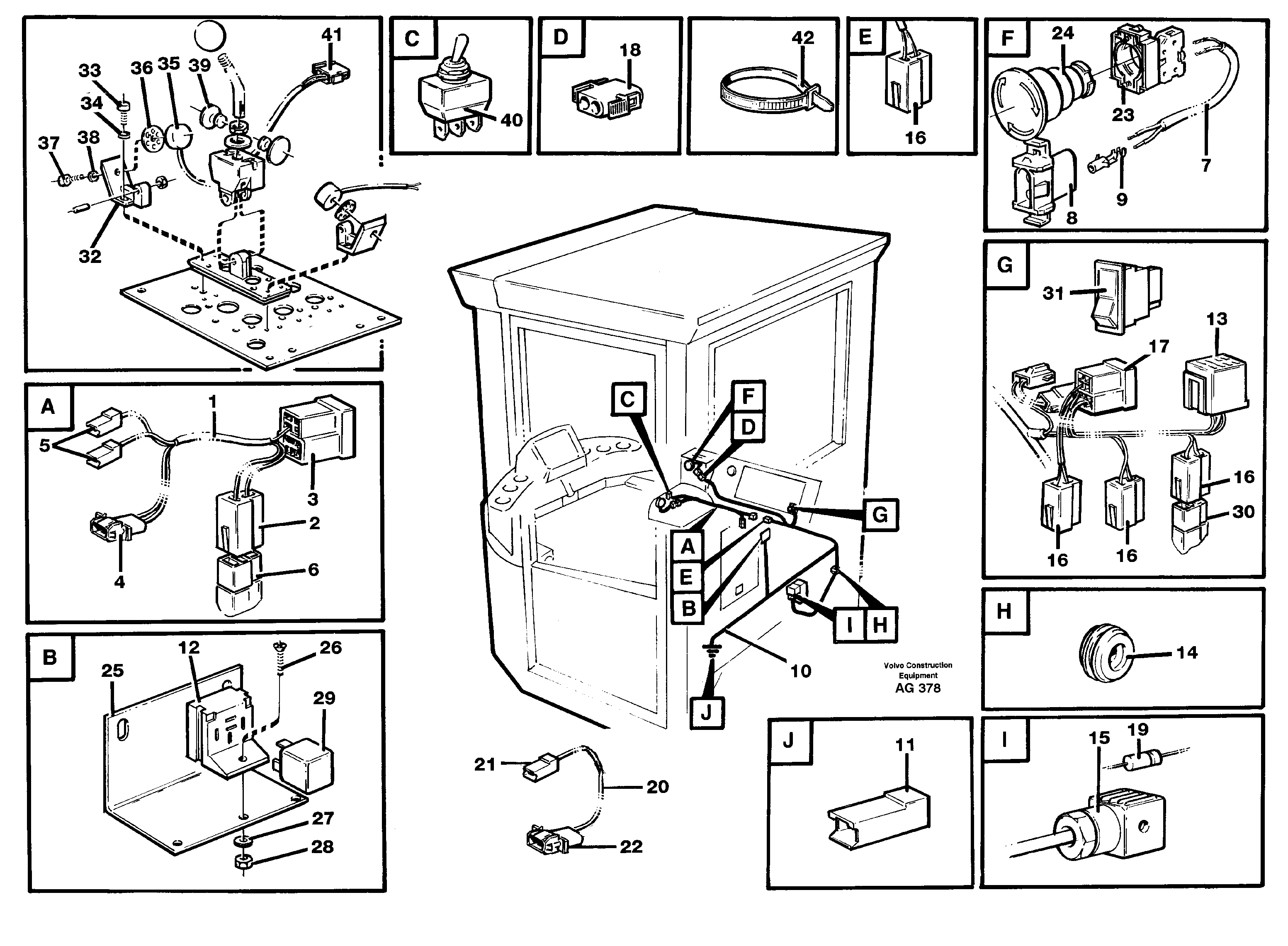 Схема запчастей Volvo L50C - 97327 Cable harness: Adjustableflow from hydraulic function 3 L50B/L50C VOLVO BM VOLVO BM L50B/L50C SER NO - 10966