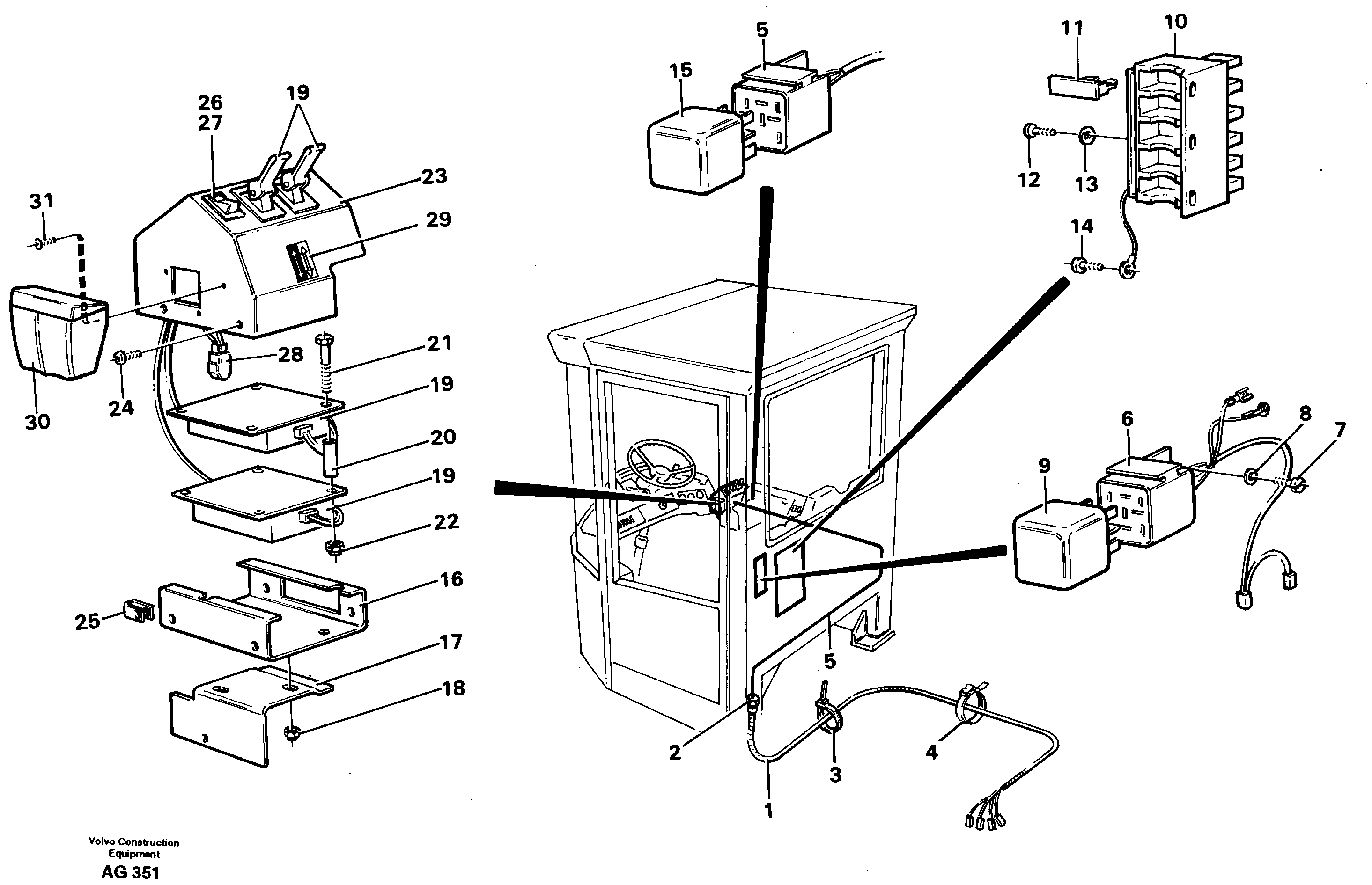 Схема запчастей Volvo L50C - 47545 Electrical system: 5:th and 6:th fuction L50B/L50C VOLVO BM VOLVO BM L50B/L50C SER NO - 10966
