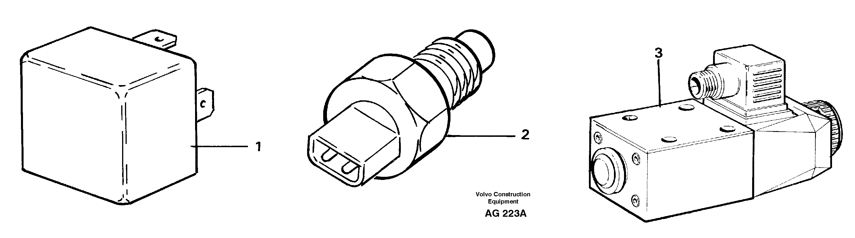 Схема запчастей Volvo L50C - 99265 Relays, sensors and solenoid valves Reference list L50B/L50C VOLVO BM VOLVO BM L50B/L50C SER NO - 10966
