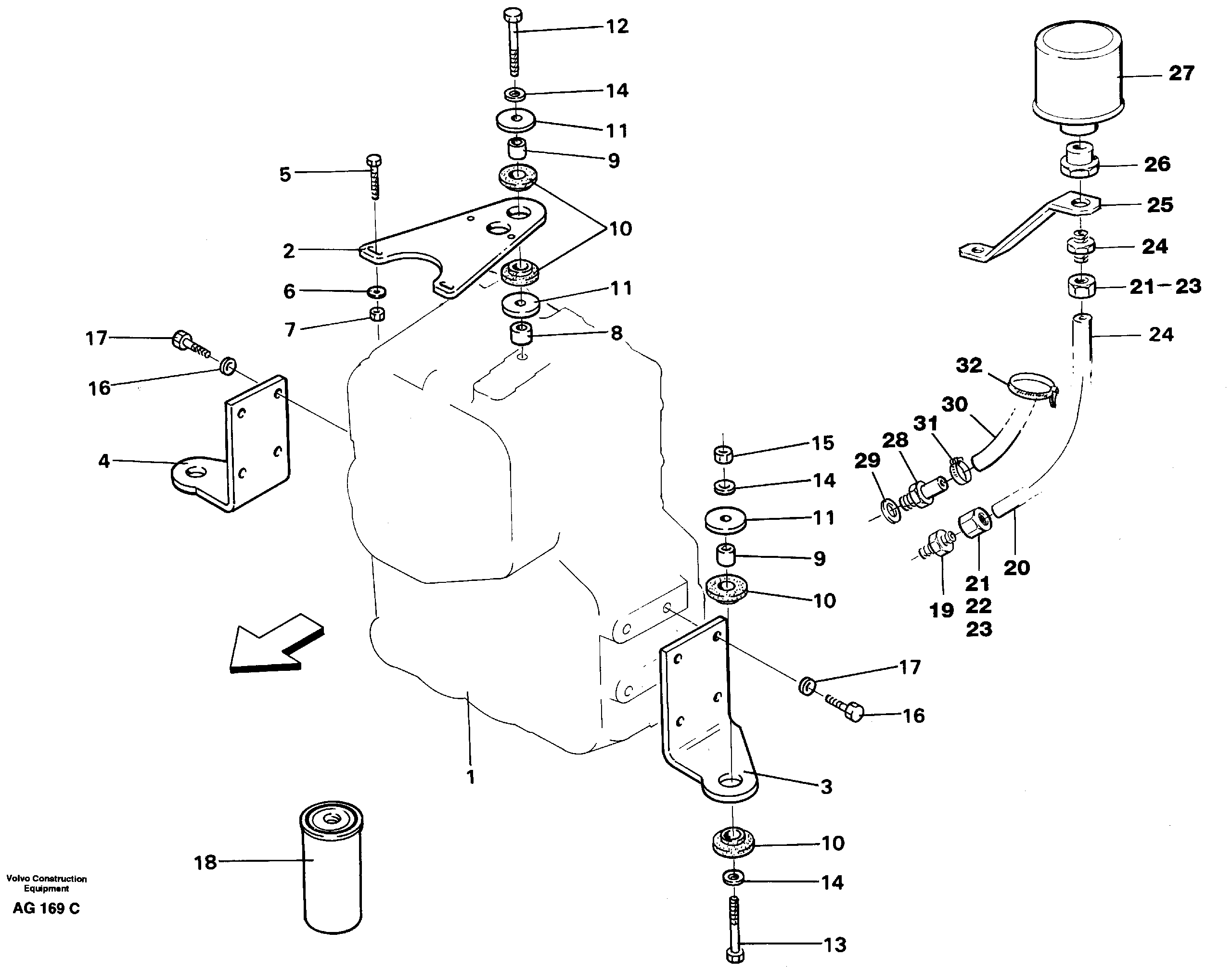 Схема запчастей Volvo L50C - 67997 Gearbox Mounting L50B/L50C VOLVO BM VOLVO BM L50B/L50C SER NO - 10966