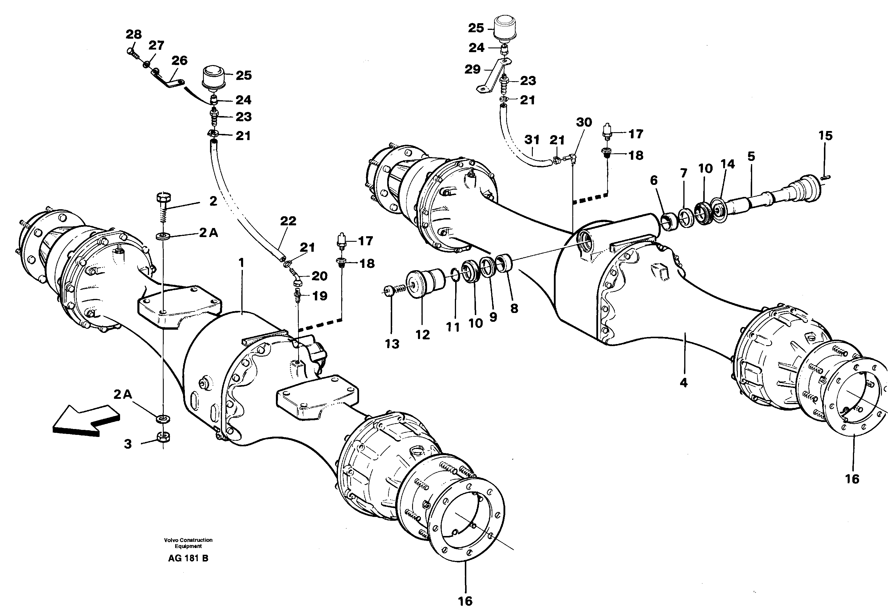 Схема запчастей Volvo L50C - 84254 Planetary axle mounting L50B/L50C VOLVO BM VOLVO BM L50B/L50C SER NO - 10966