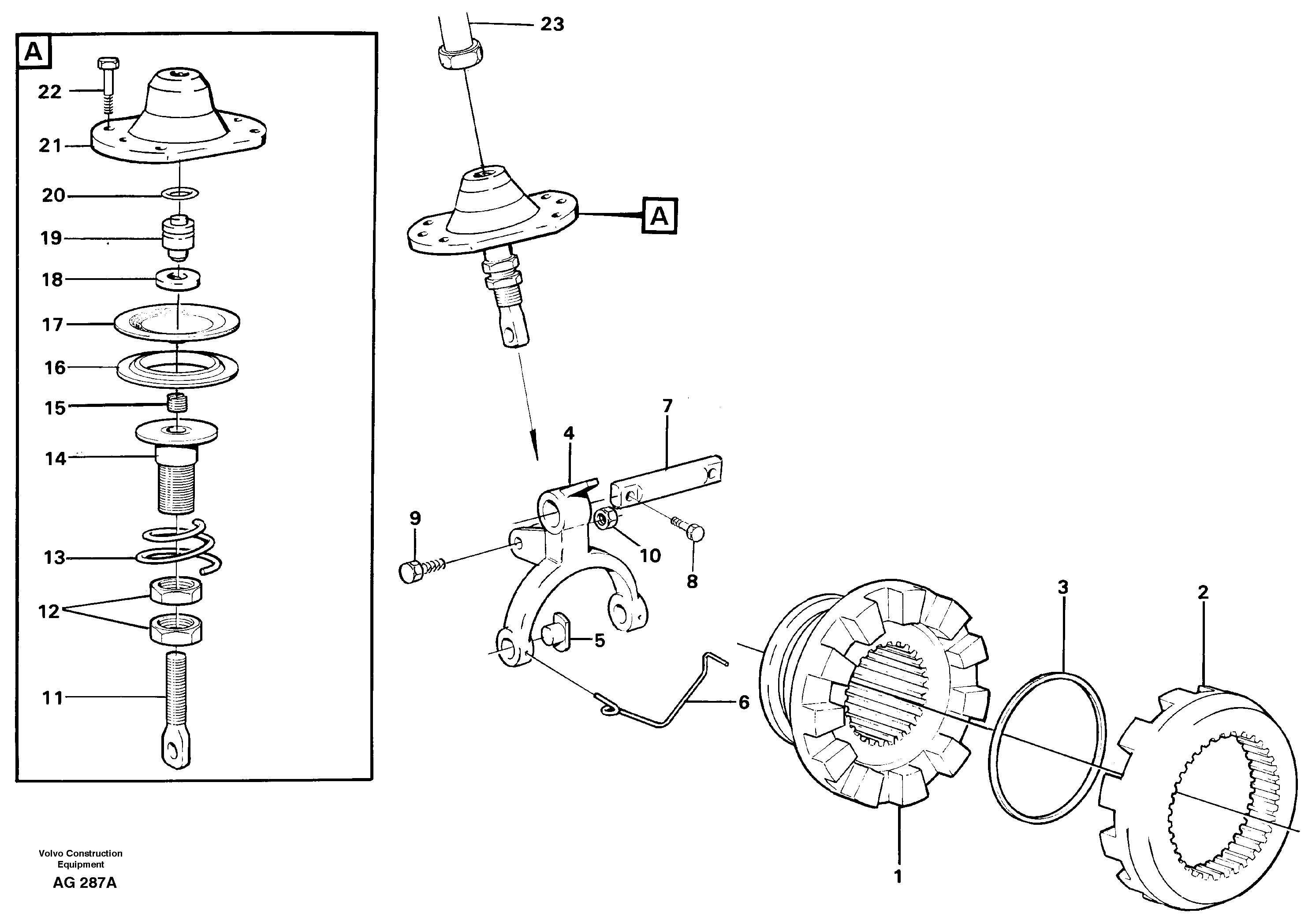 Схема запчастей Volvo L50C - 2409 Differential lock L50B/L50C VOLVO BM VOLVO BM L50B/L50C SER NO - 10966