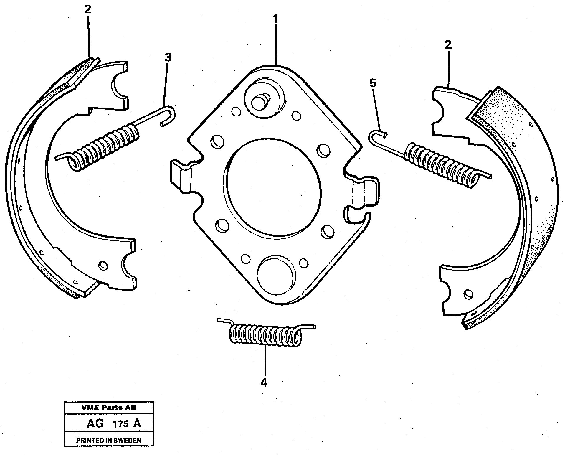 Схема запчастей Volvo L50C - 28014 Brake shoes L50B/L50C VOLVO BM VOLVO BM L50B/L50C SER NO - 10966