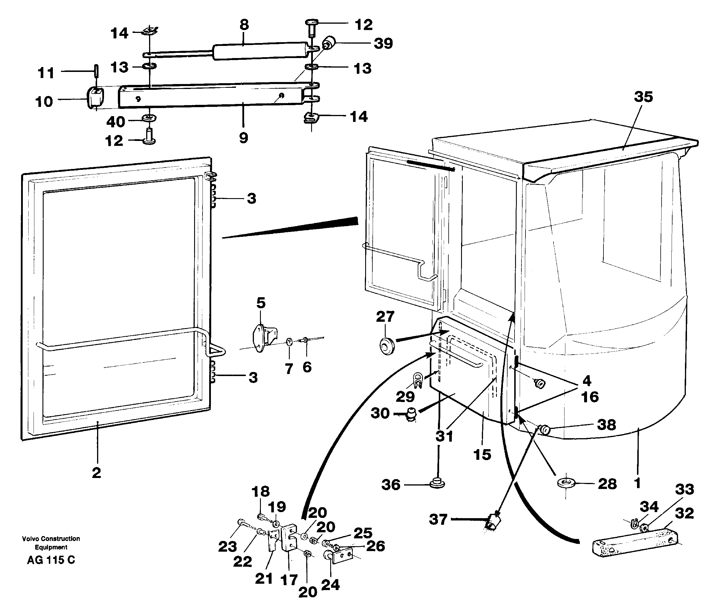 Схема запчастей Volvo L50C - 52025 Cab body L50B/L50C VOLVO BM VOLVO BM L50B/L50C SER NO - 10966