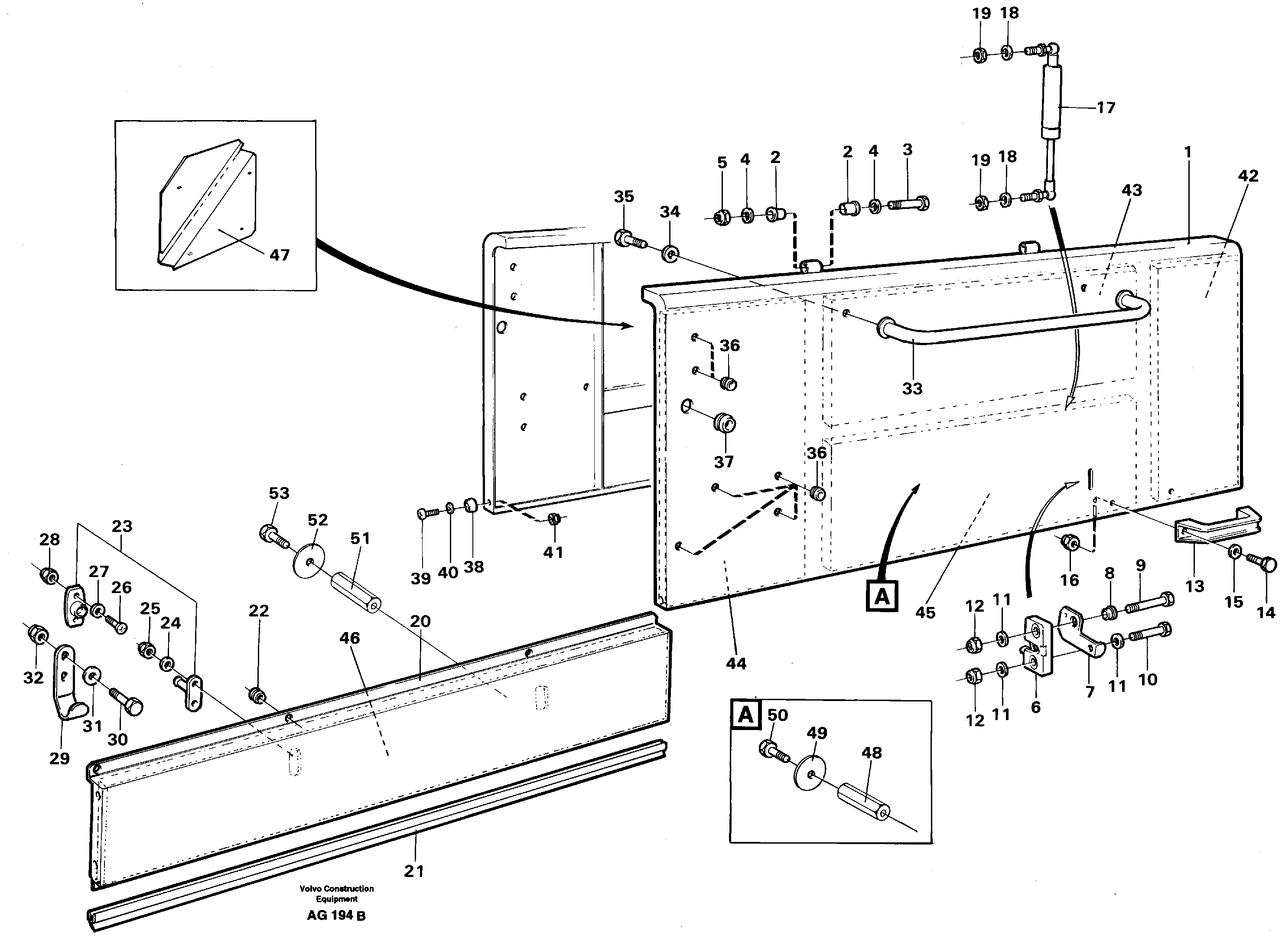 Схема запчастей Volvo L50C - 29993 Side hatches L50B/L50C VOLVO BM VOLVO BM L50B/L50C SER NO - 10966