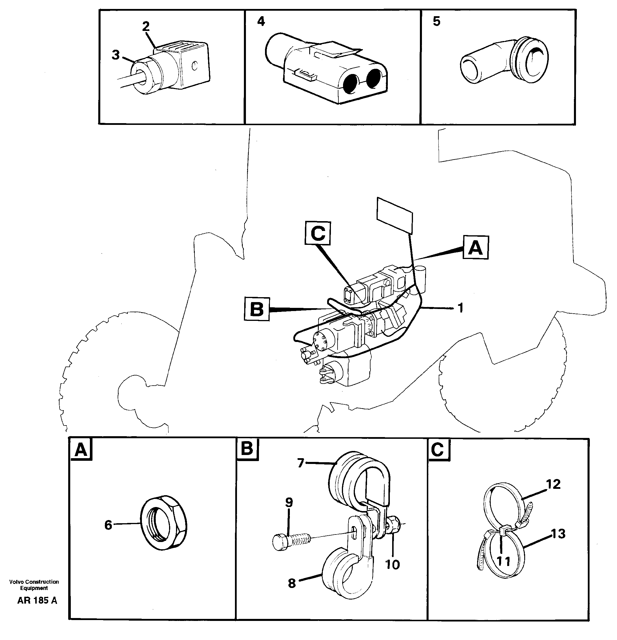Схема запчастей Volvo L50C - 27628 Cable harness Transmission L50C S/N 10967-, OPEN ROPS S/N 35001-