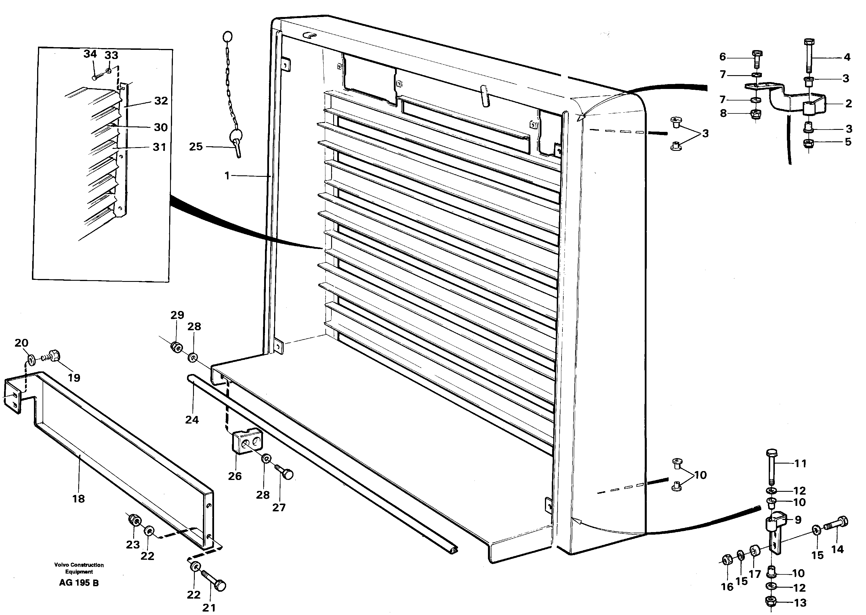 Схема запчастей Volvo L50C - 65232 Radiator casing L50B/L50C VOLVO BM VOLVO BM L50B/L50C SER NO - 10966