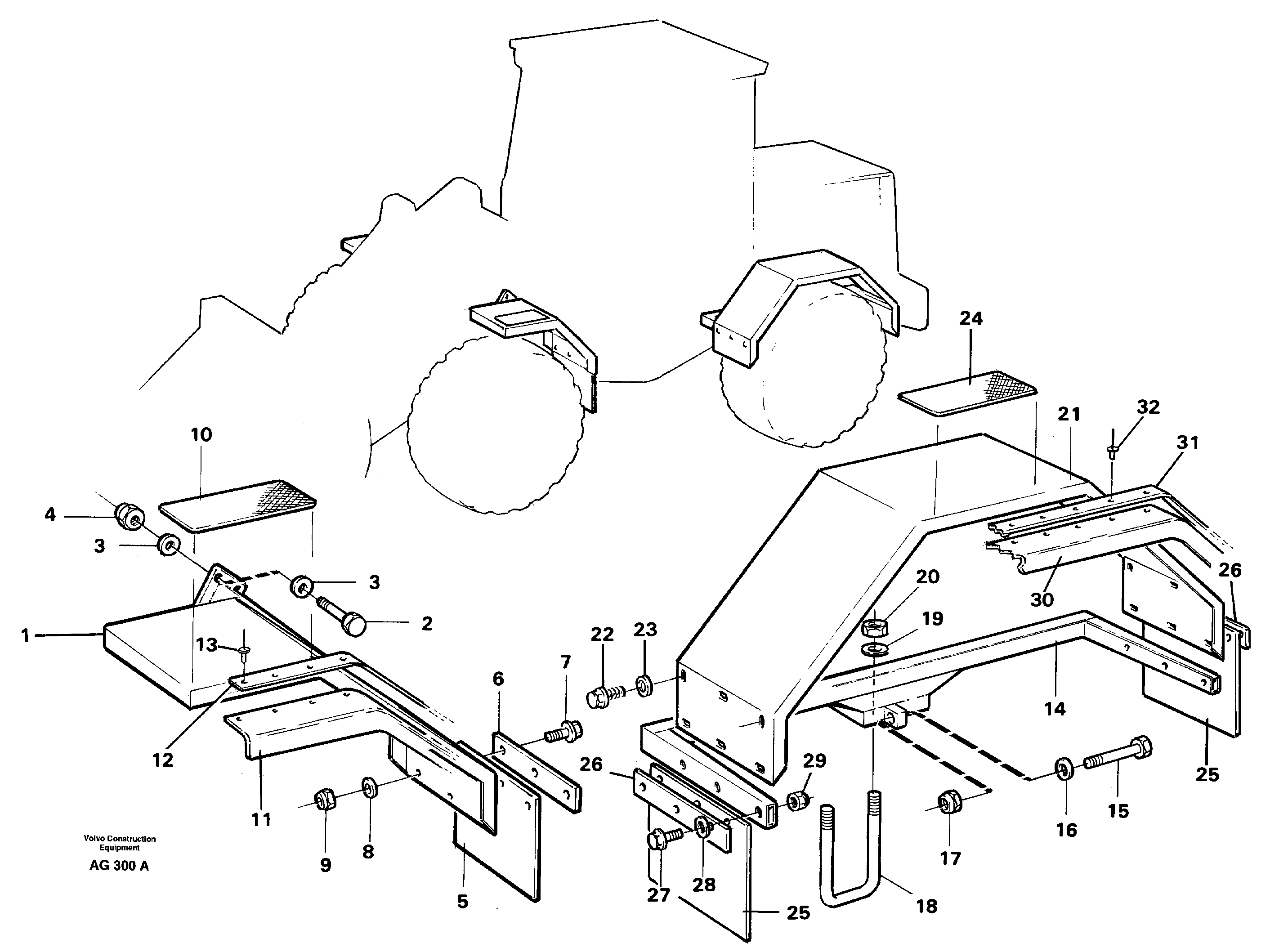 Схема запчастей Volvo L50C - 41752 Fenders L50B/L50C VOLVO BM VOLVO BM L50B/L50C SER NO - 10966
