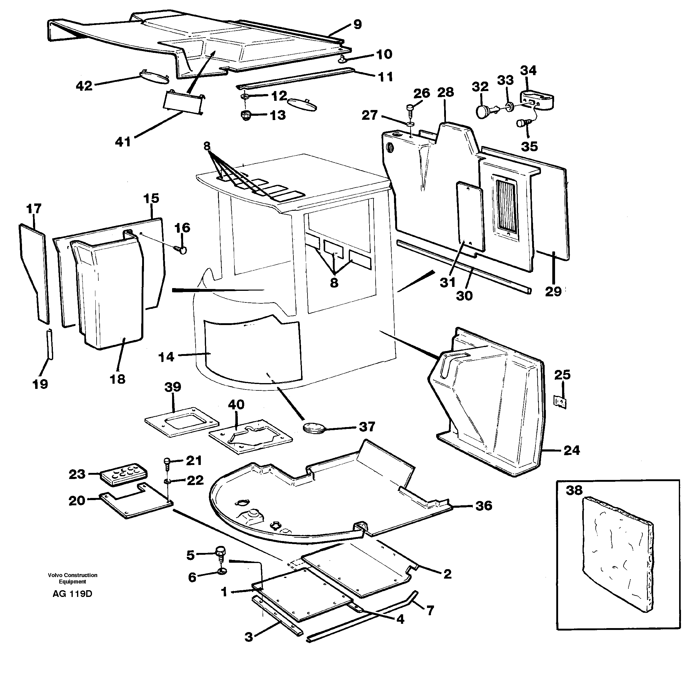 Схема запчастей Volvo L50C - 67969 Insulating matting L50B/L50C VOLVO BM VOLVO BM L50B/L50C SER NO - 10966
