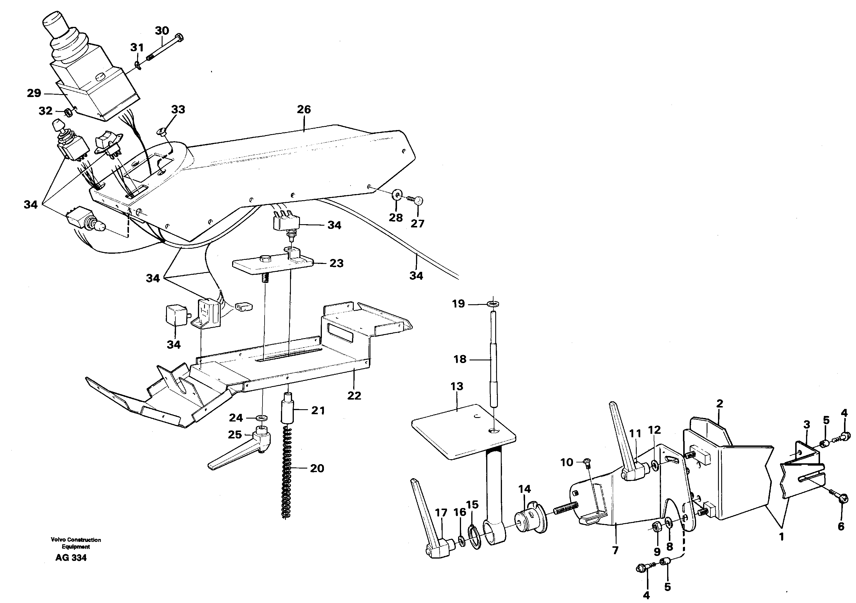 Схема запчастей Volvo L50C - 54023 Cdc-steering, foldable armrest L50B/L50C VOLVO BM VOLVO BM L50B/L50C SER NO - 10966
