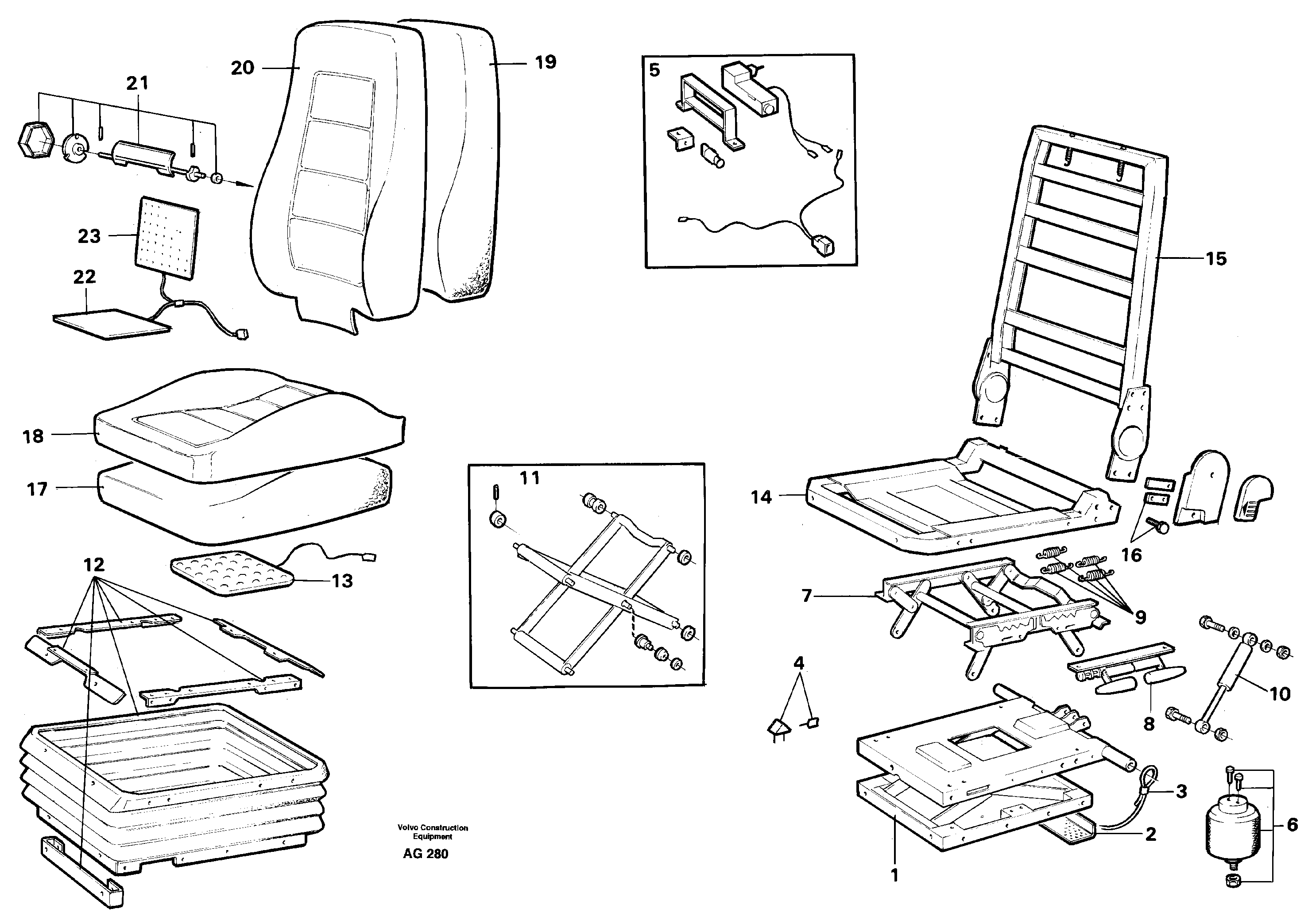 Схема запчастей Volvo L50C - 56267 Operators seat Kab L50B/L50C VOLVO BM VOLVO BM L50B/L50C SER NO - 10966