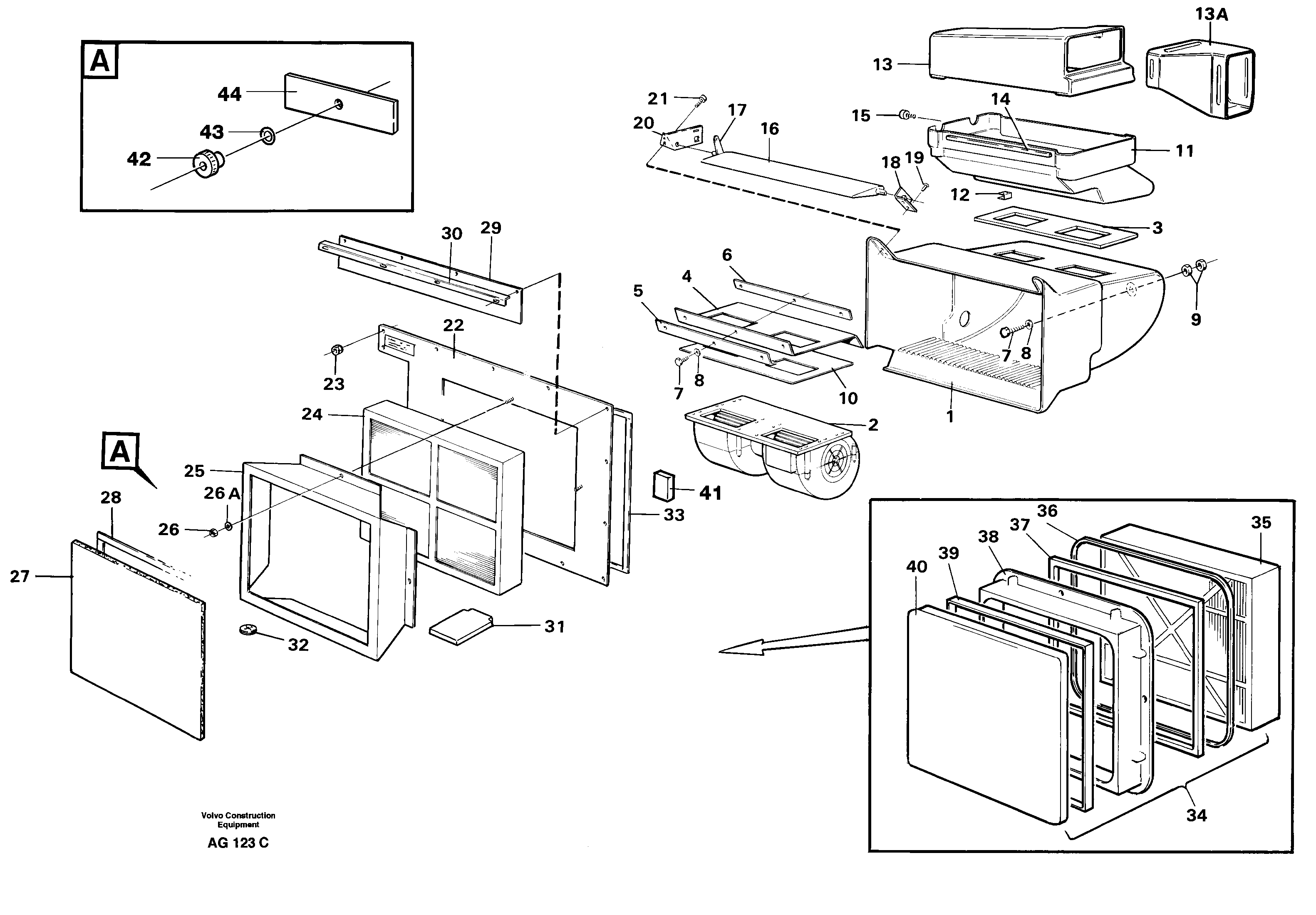 Схема запчастей Volvo L50C - 54027 Фильтр воздушный L50B/L50C VOLVO BM VOLVO BM L50B/L50C SER NO - 10966