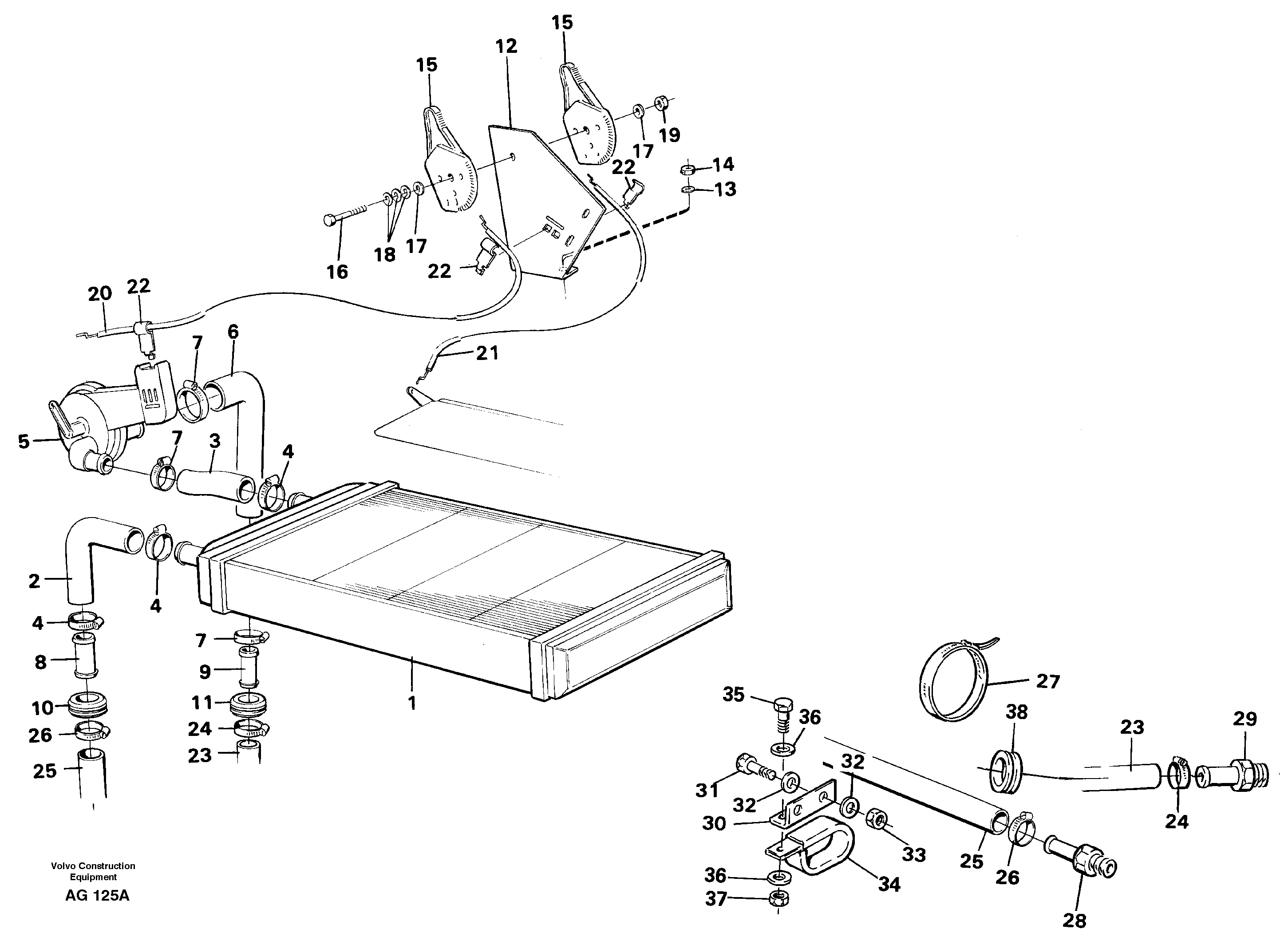 Схема запчастей Volvo L50C - 84887 Radiator and control L50B/L50C VOLVO BM VOLVO BM L50B/L50C SER NO - 10966