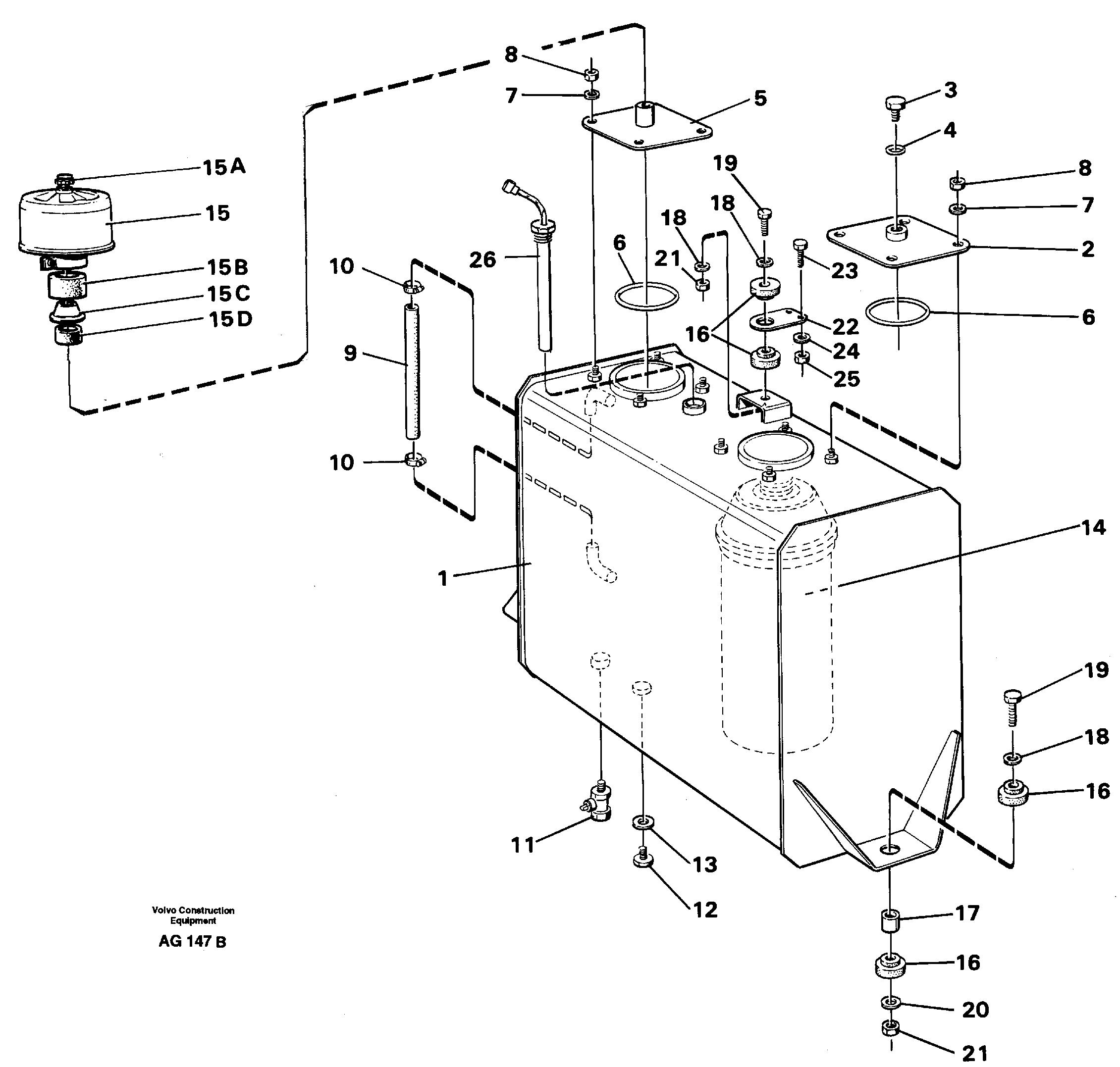 Схема запчастей Volvo L50C - 41753 Гидробак L50B/L50C VOLVO BM VOLVO BM L50B/L50C SER NO - 10966