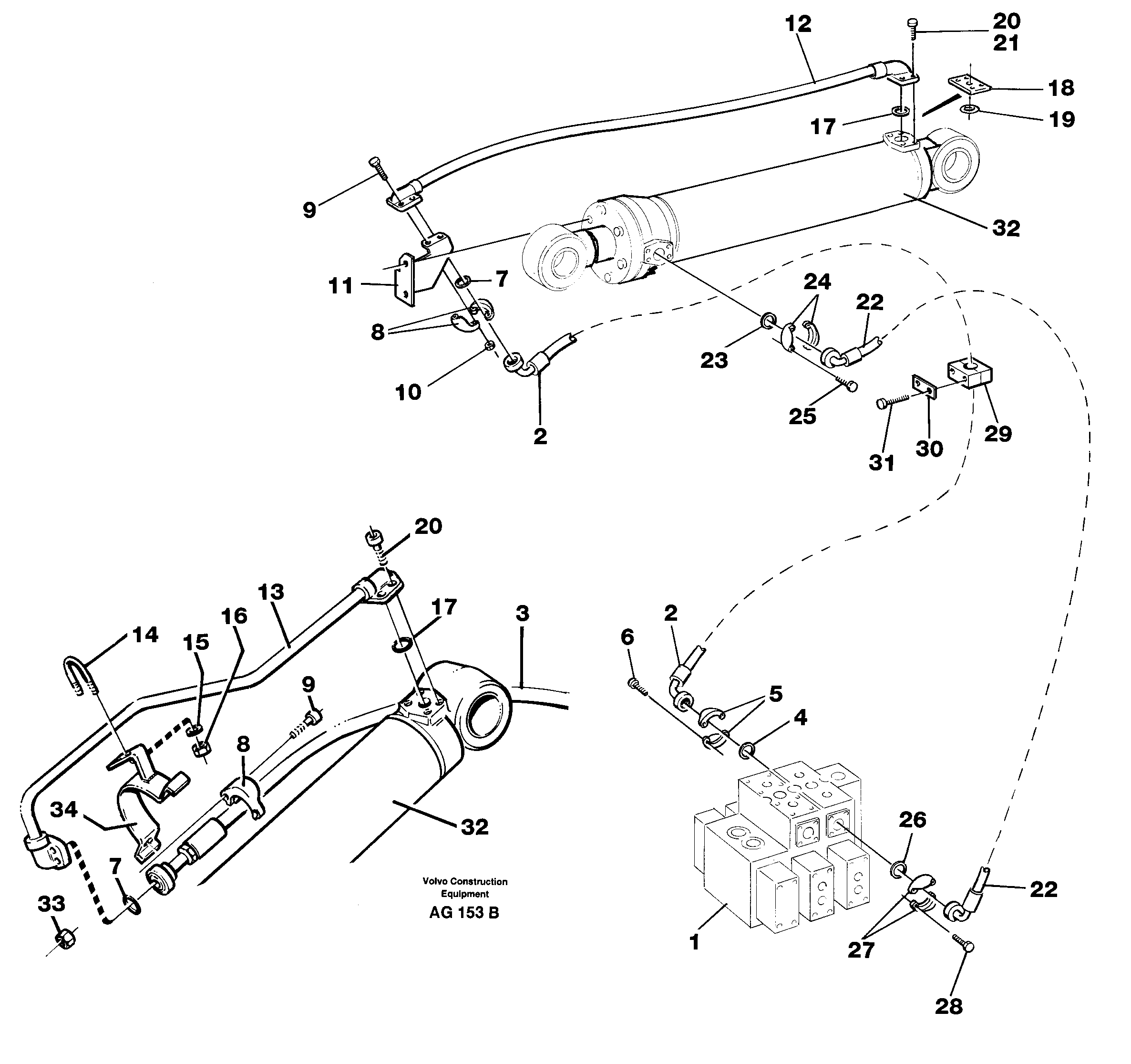 Схема запчастей Volvo L50C - 45273 Hydraulic system: Tilt function L50B/L50C VOLVO BM VOLVO BM L50B/L50C SER NO - 10966