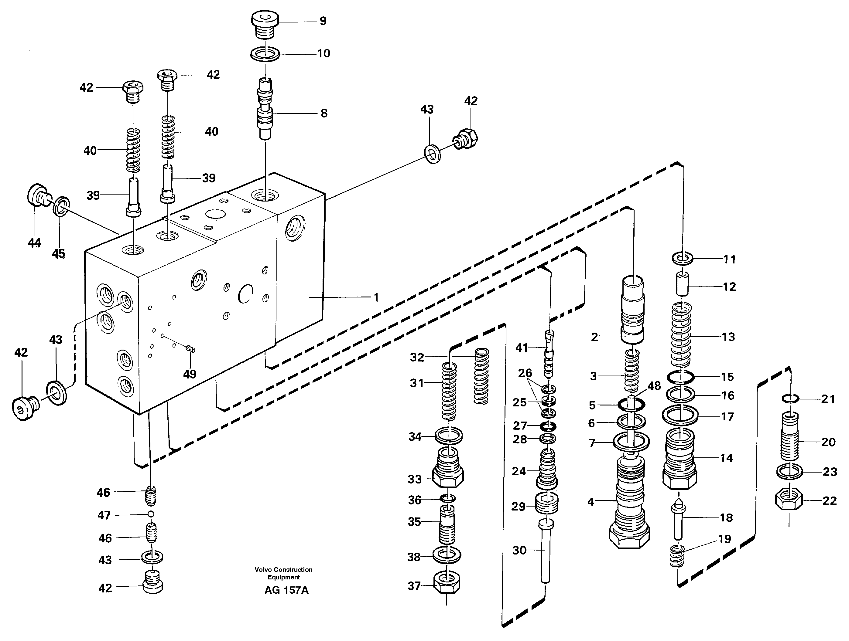 Схема запчастей Volvo L50C - 14278 Valve housing L50B/L50C VOLVO BM VOLVO BM L50B/L50C SER NO - 10966