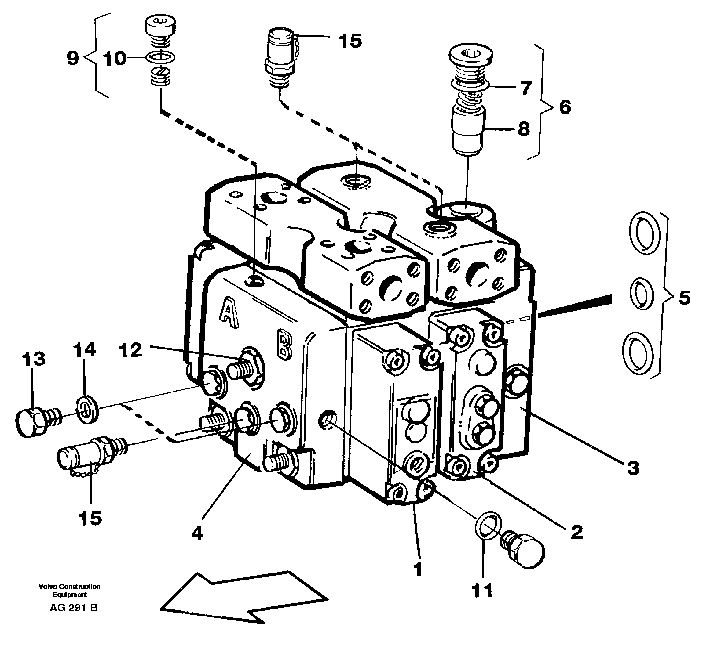 Схема запчастей Volvo L50C - 26433 Hydraulic valve L50B/L50C VOLVO BM VOLVO BM L50B/L50C SER NO - 10966