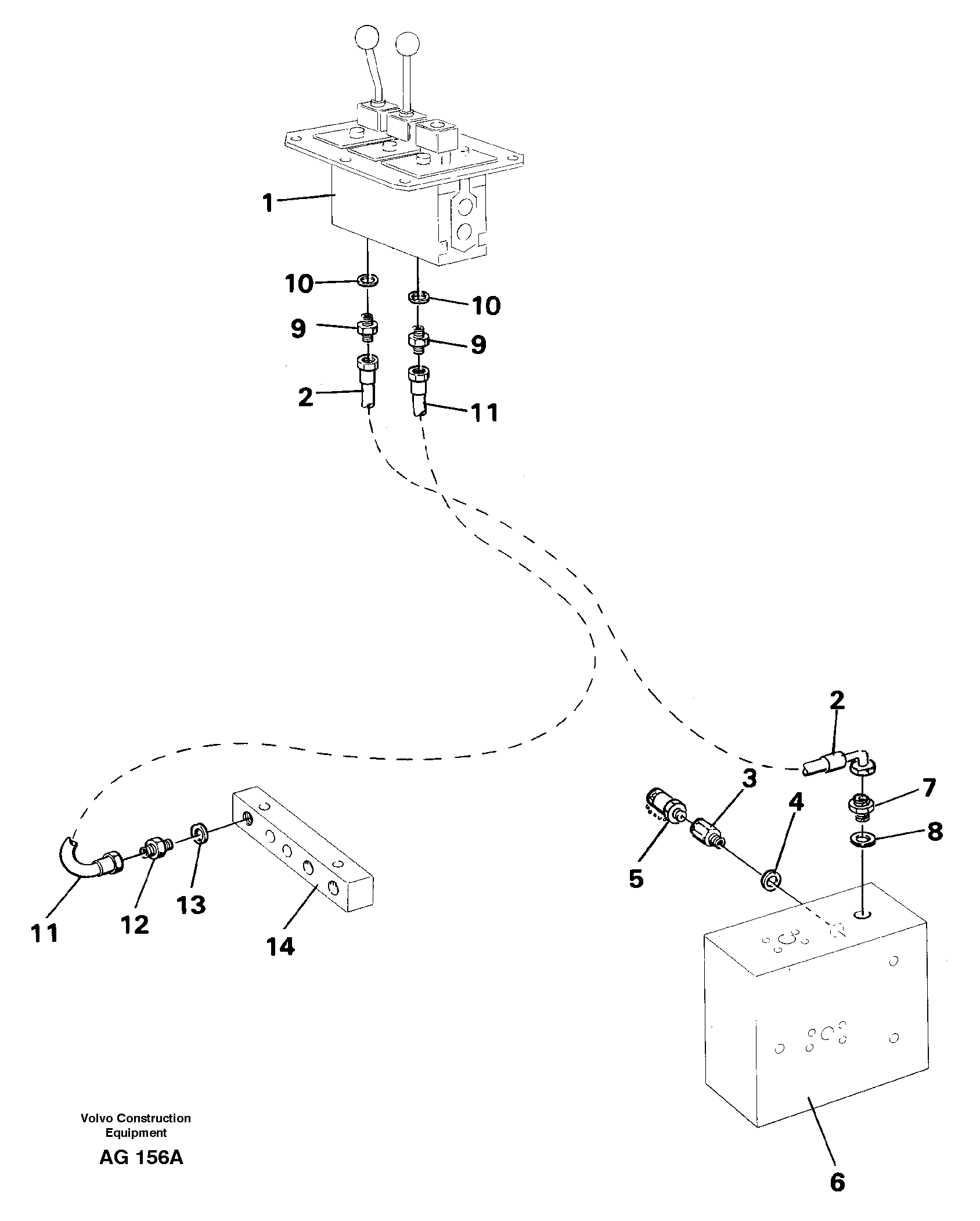 Схема запчастей Volvo L50C - 23877 Servo hydraulic: Feed line and return line L50B/L50C VOLVO BM VOLVO BM L50B/L50C SER NO - 10966