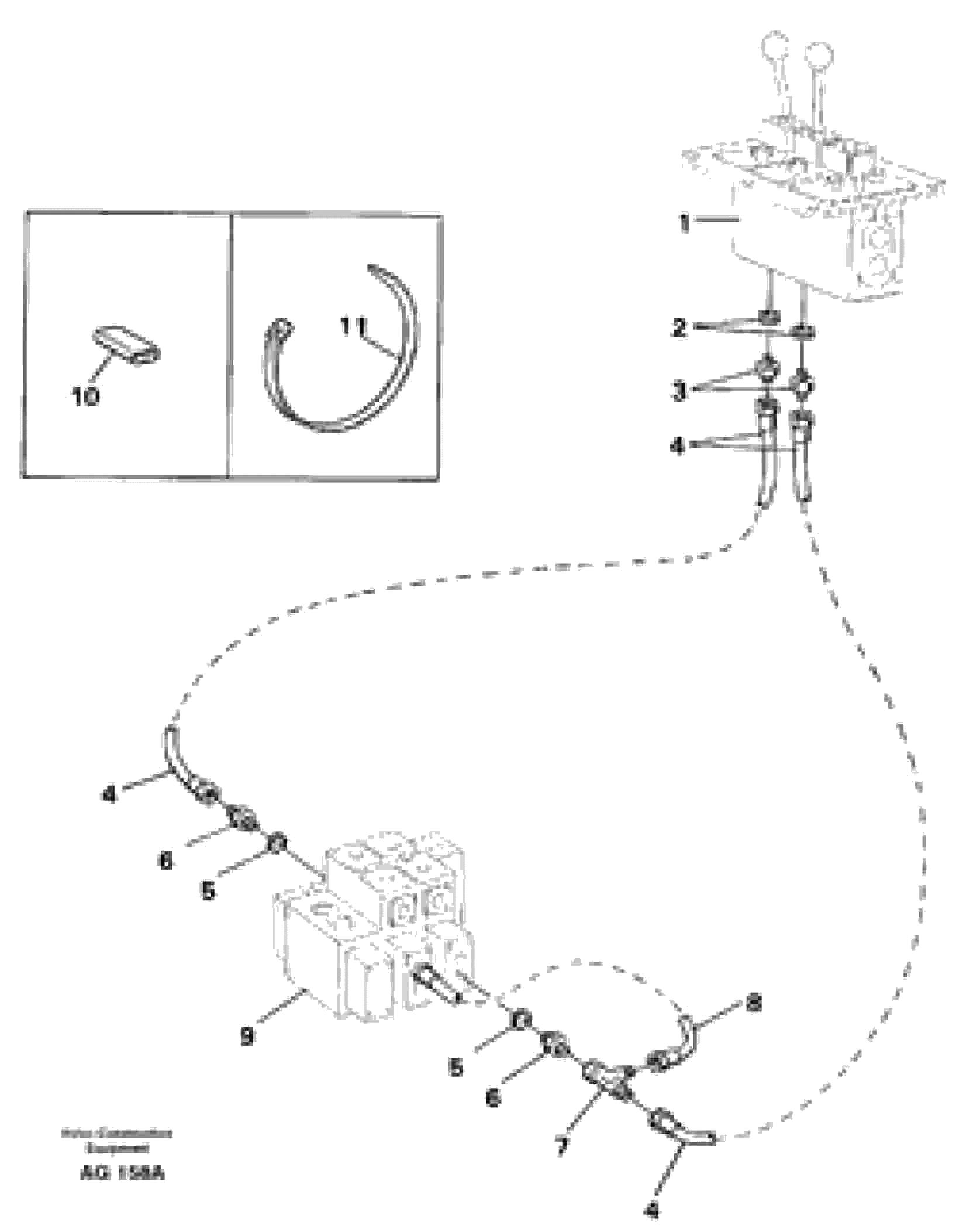 Схема запчастей Volvo L50C - 23903 Servo hydraulic: Control lines Tilting L50B/L50C VOLVO BM VOLVO BM L50B/L50C SER NO - 10966