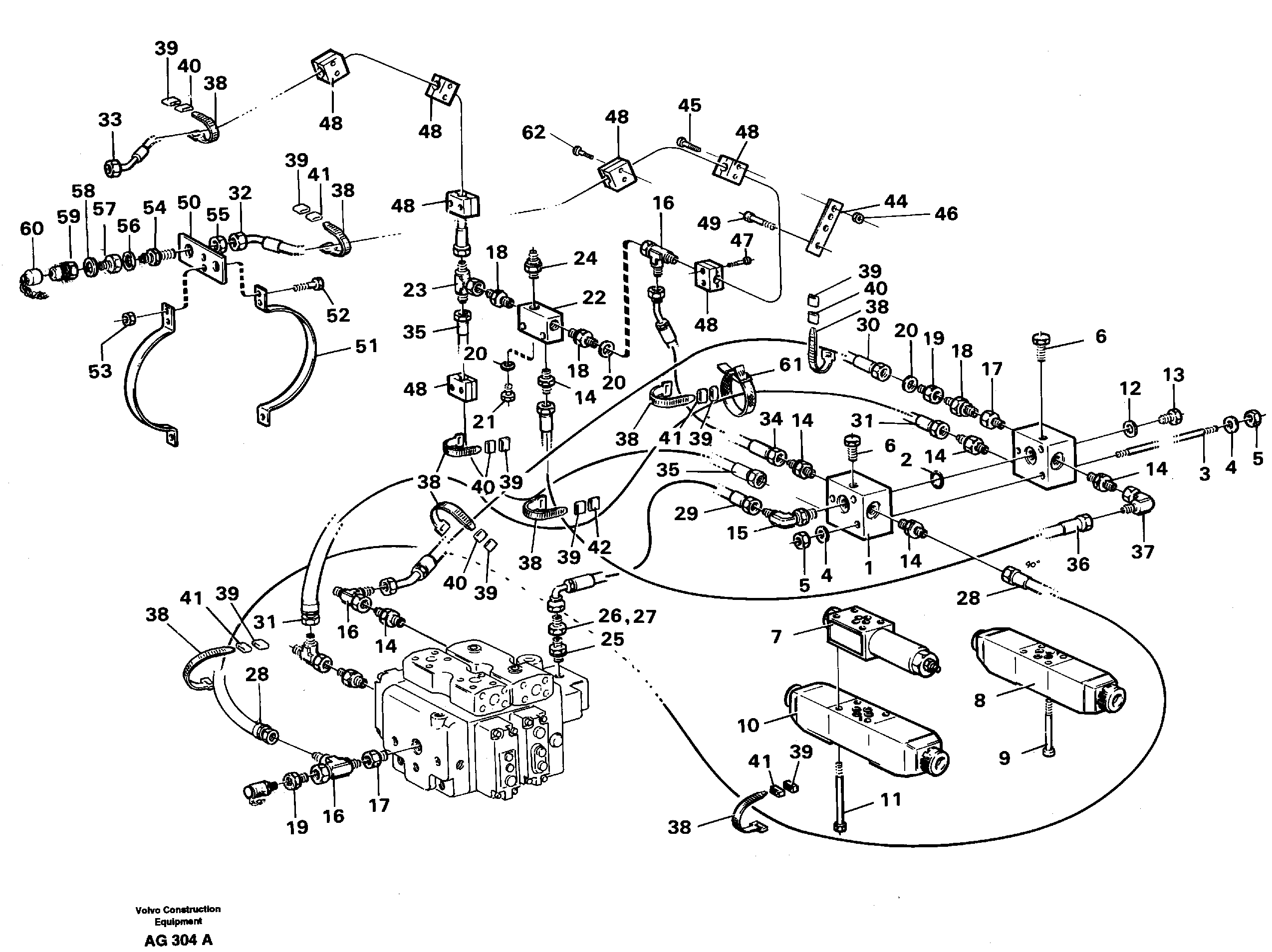 Схема запчастей Volvo L50C - 63349 Hydraulic system; 4:th function L50B/L50C VOLVO BM VOLVO BM L50B/L50C SER NO - 10966