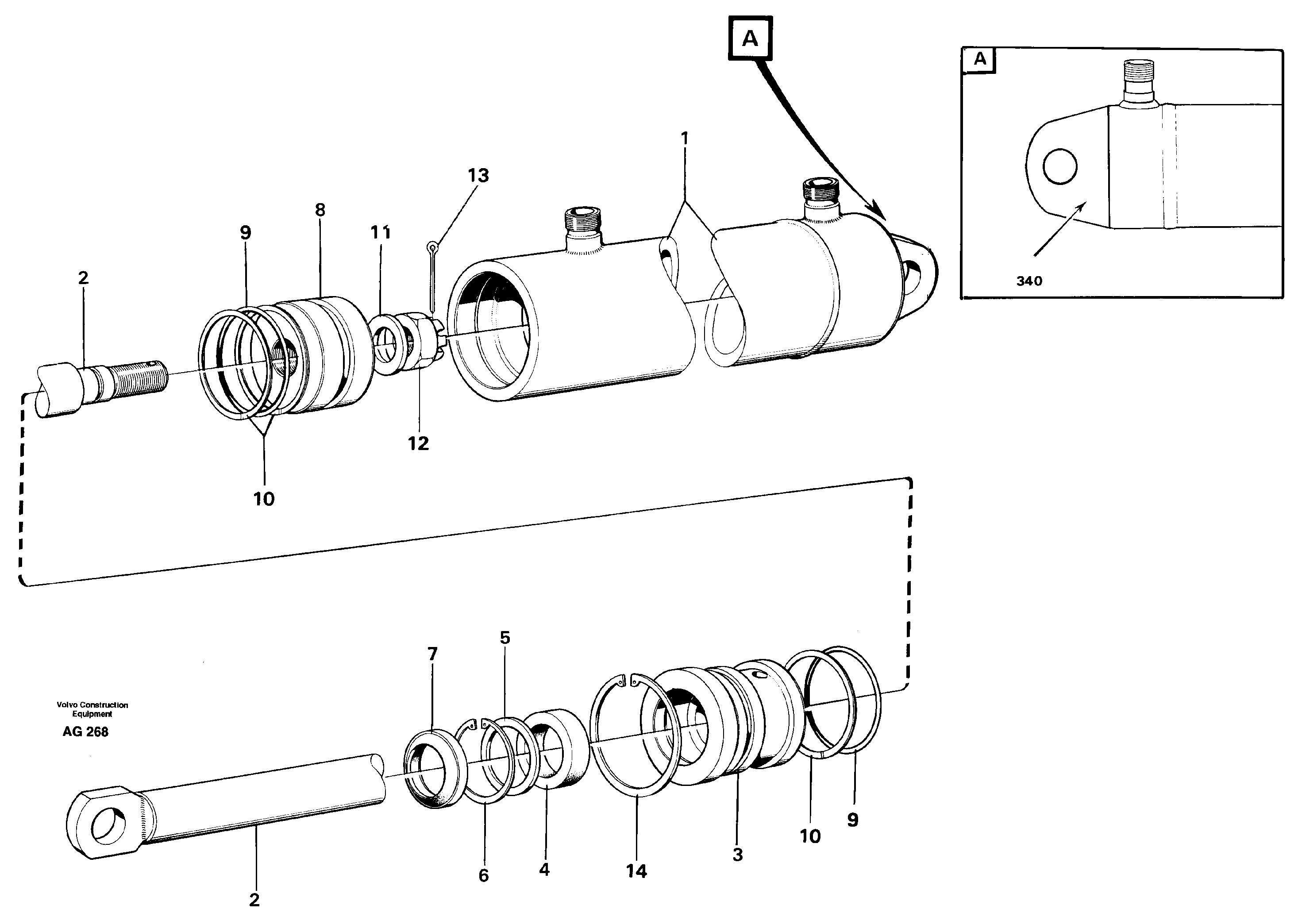 Схема запчастей Volvo L50C - 29995 Гидроцилиндр L50B/L50C VOLVO BM VOLVO BM L50B/L50C SER NO - 10966