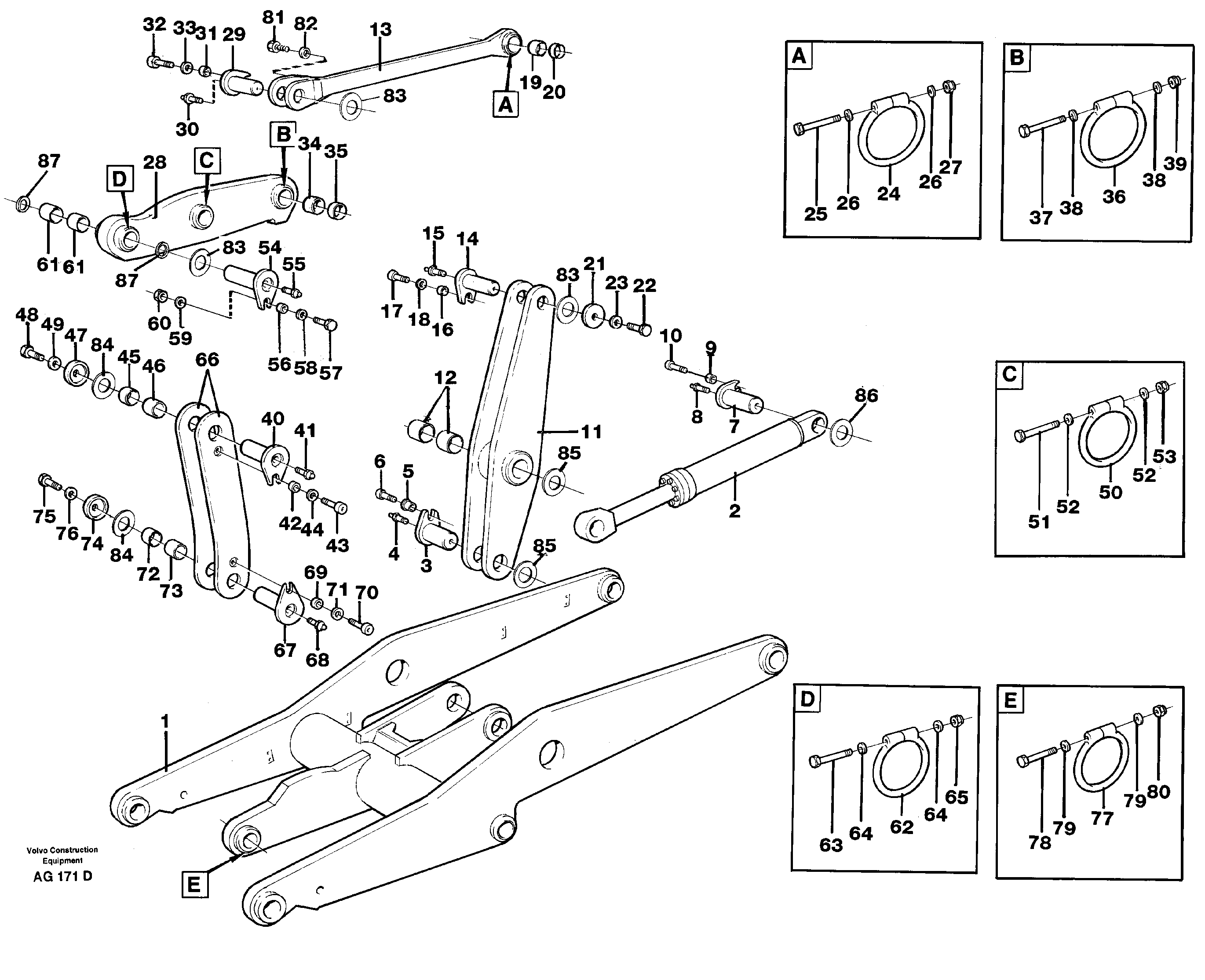 Схема запчастей Volvo L50C - 49752 Links with fitting parts L50B/L50C VOLVO BM VOLVO BM L50B/L50C SER NO - 10966