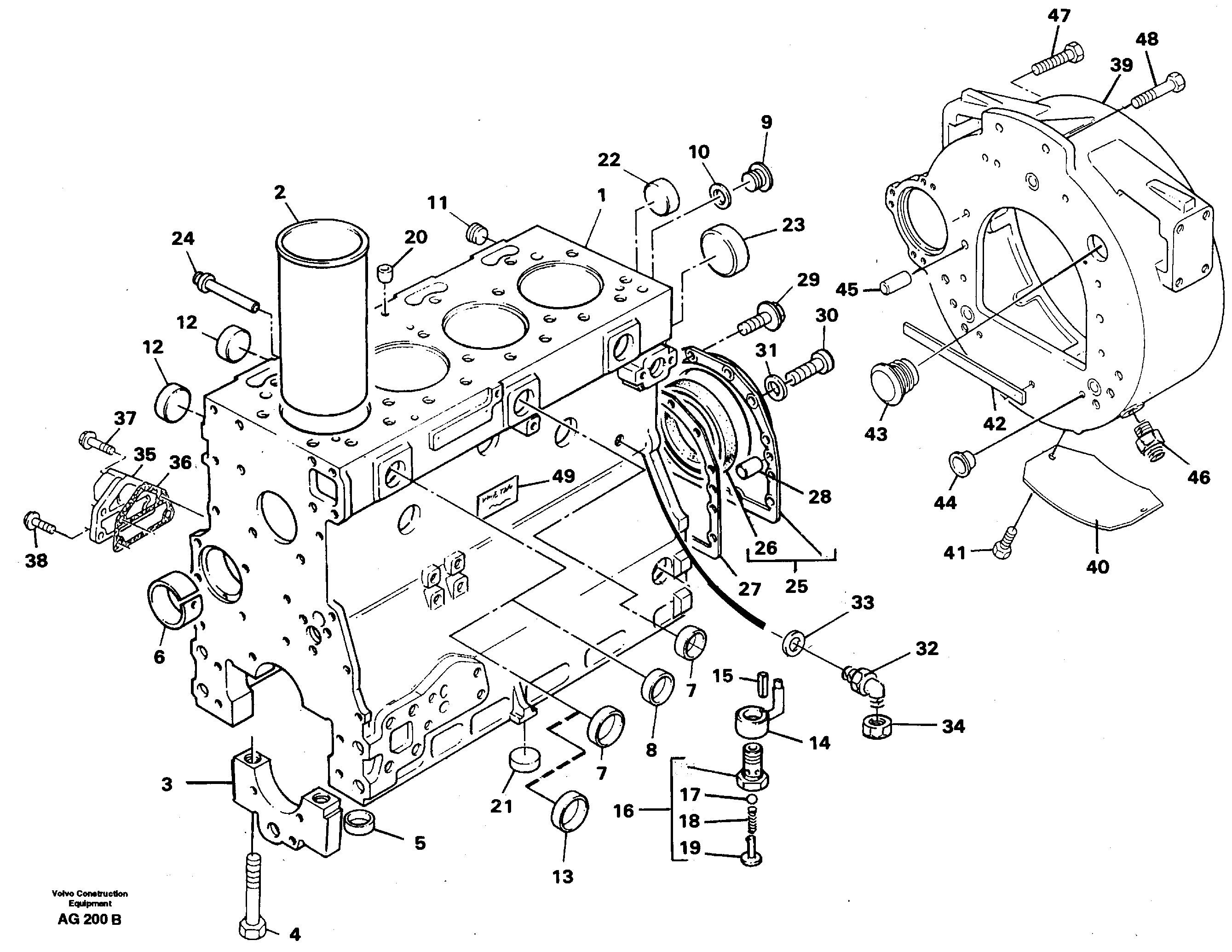Схема запчастей Volvo L50C - 29985 Блок цилиндров L50B/L50C VOLVO BM VOLVO BM L50B/L50C SER NO - 10966