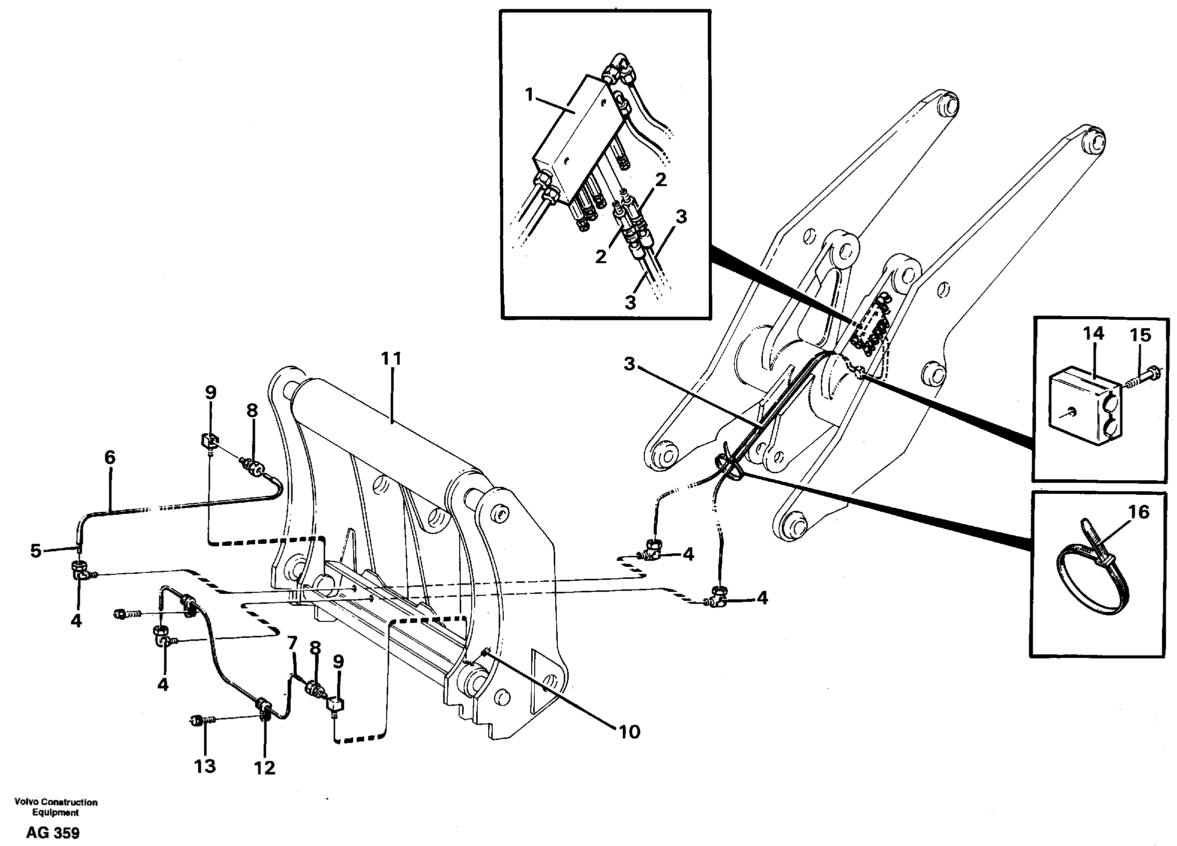 Схема запчастей Volvo L50C - 69504 Central lubrication for tool bar L50B/L50C VOLVO BM VOLVO BM L50B/L50C SER NO - 10966
