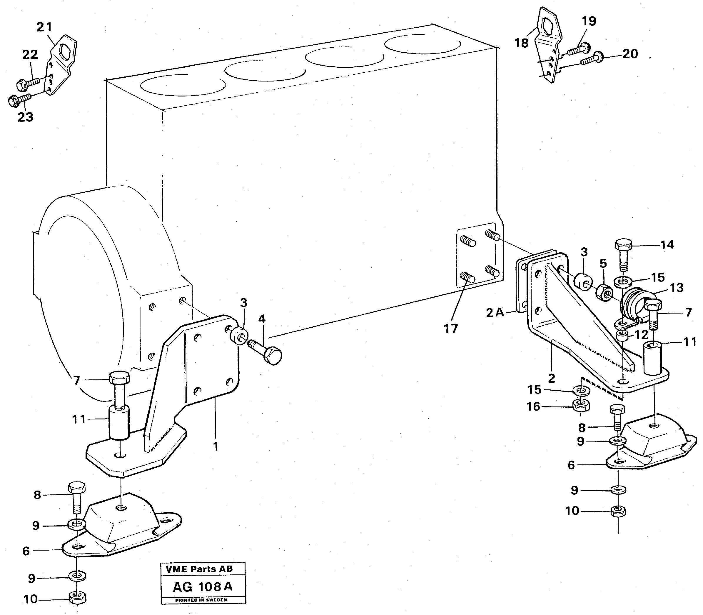 Схема запчастей Volvo L50C - 40929 Установка двигателя L50B/L50C VOLVO BM VOLVO BM L50B/L50C SER NO - 10966