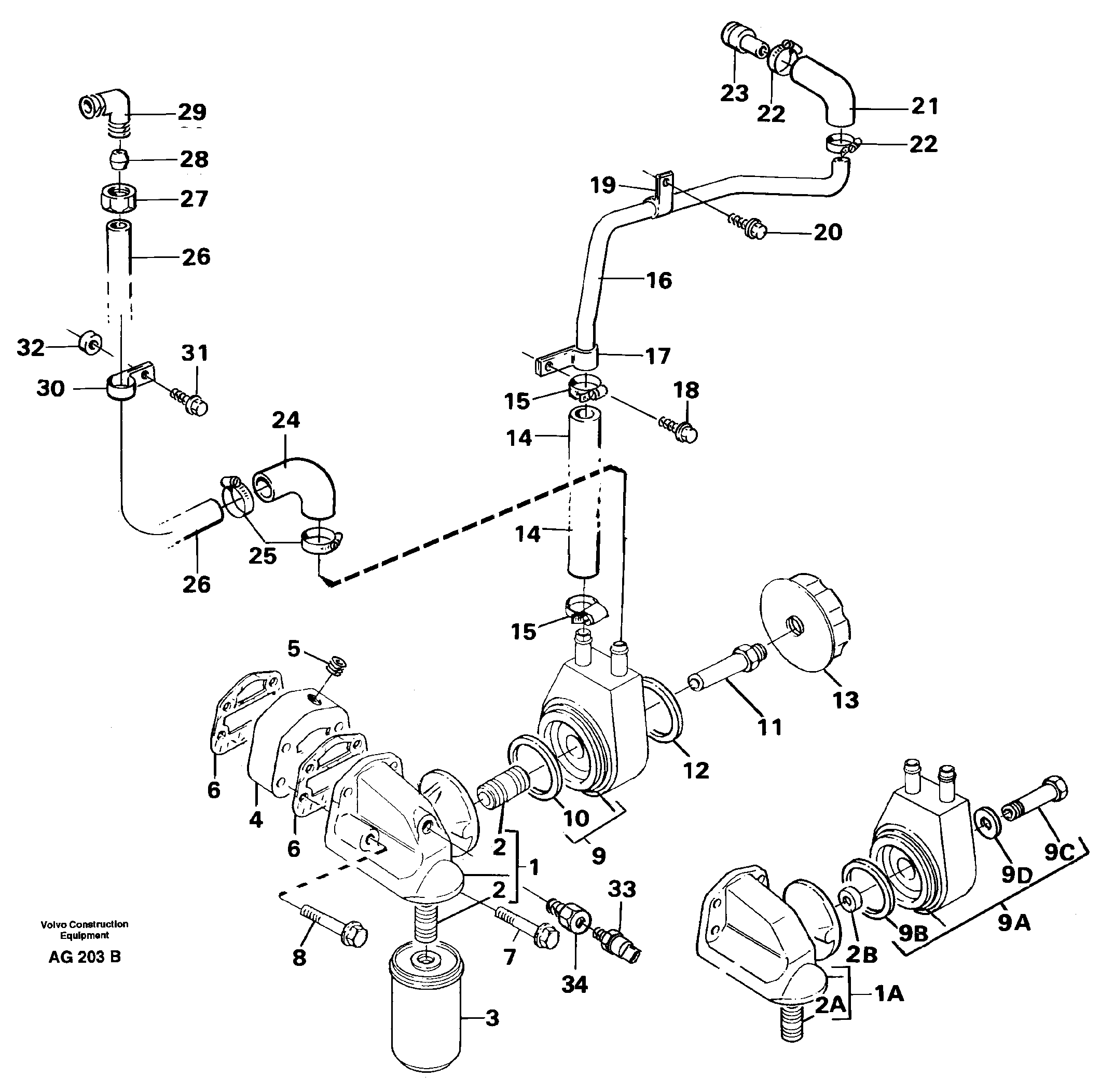 Схема запчастей Volvo L50C - 3280 Масляный радиатор L50B/L50C VOLVO BM VOLVO BM L50B/L50C SER NO - 10966