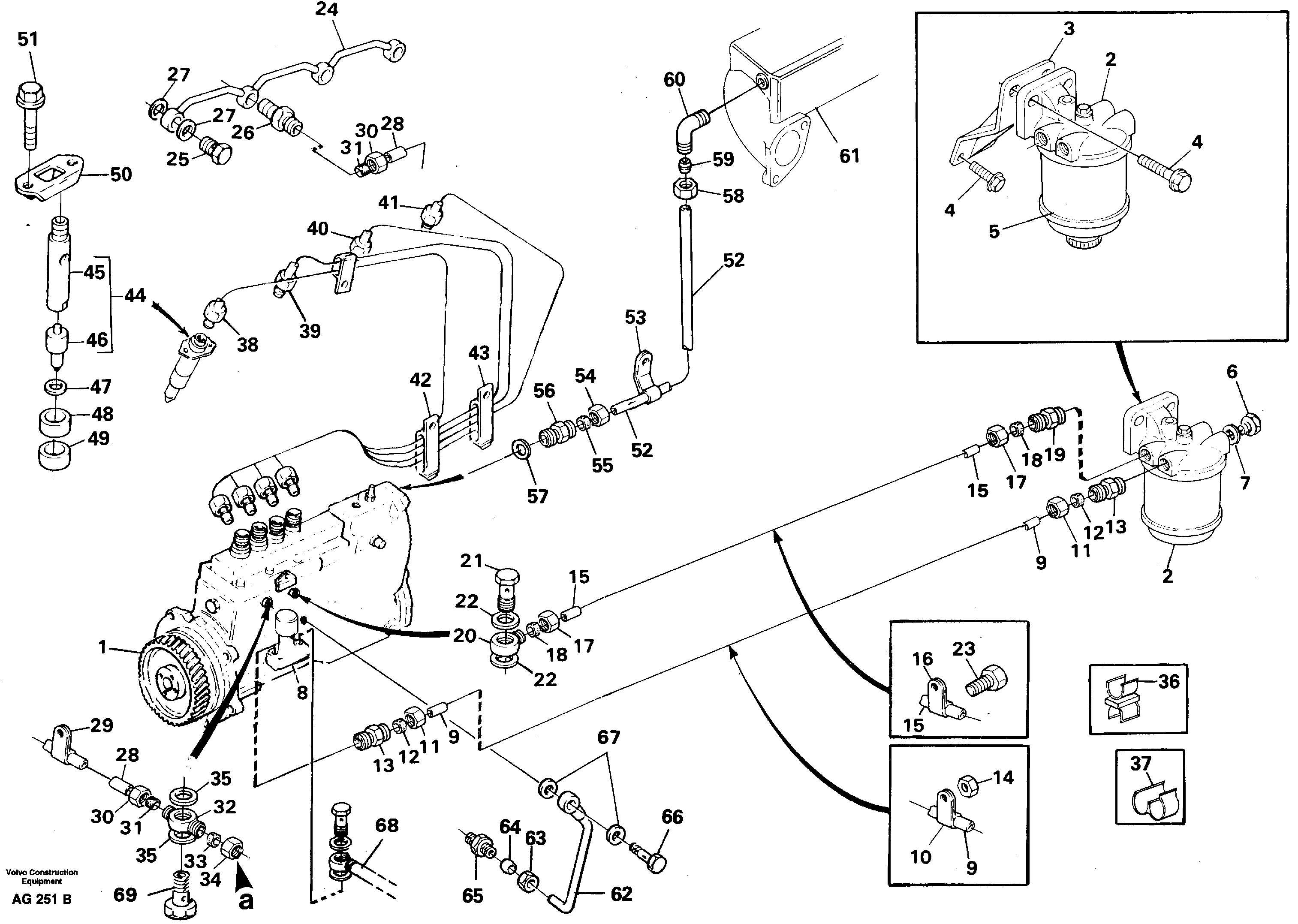 Схема запчастей Volvo L50C - 86679 Fuel system, Fuel pump - fuel inject.-injector L50B/L50C VOLVO BM VOLVO BM L50B/L50C SER NO - 10966