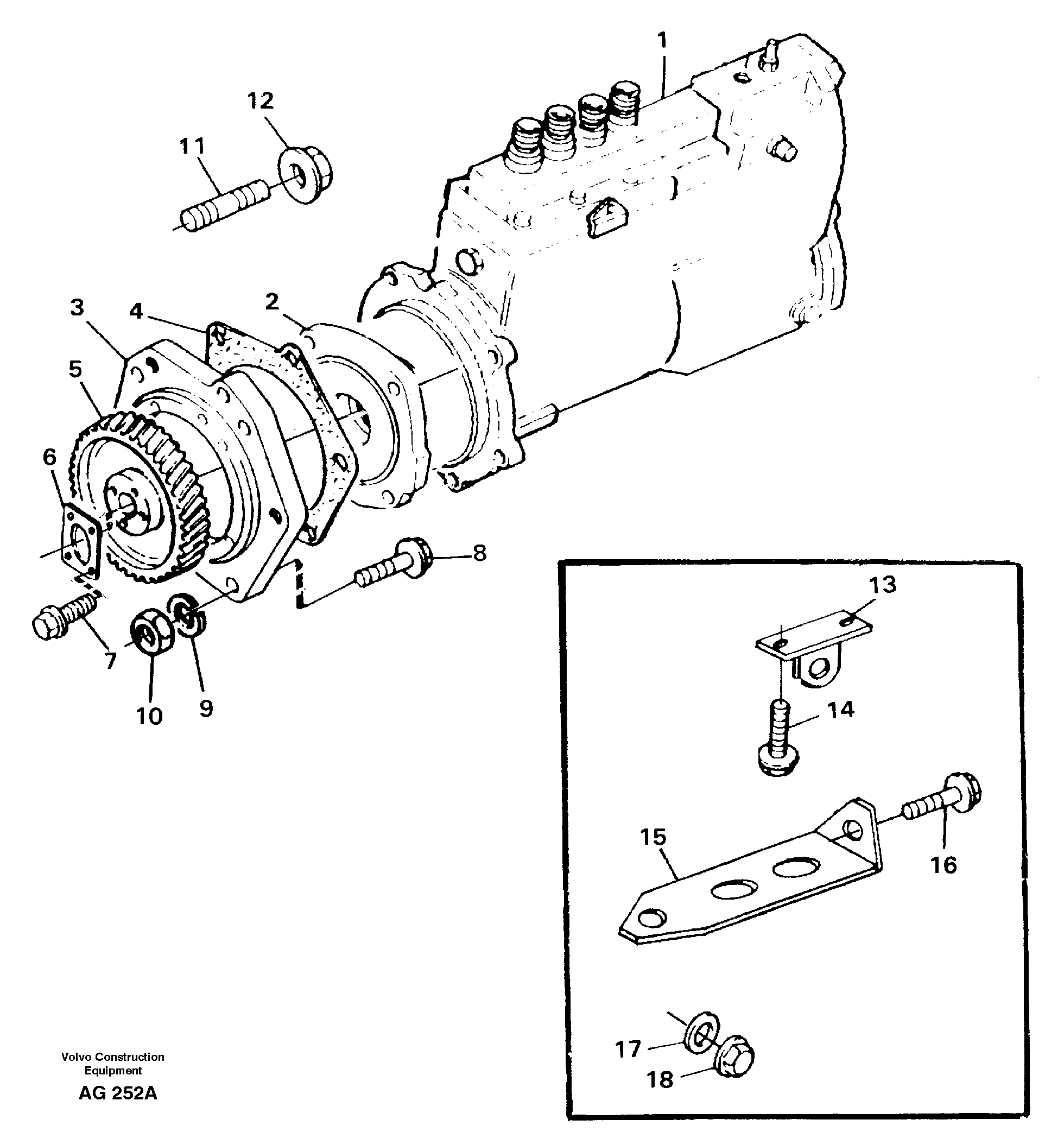 Схема запчастей Volvo L50C - 51467 Fuel injection pump with fitting parts L50B/L50C VOLVO BM VOLVO BM L50B/L50C SER NO - 10966